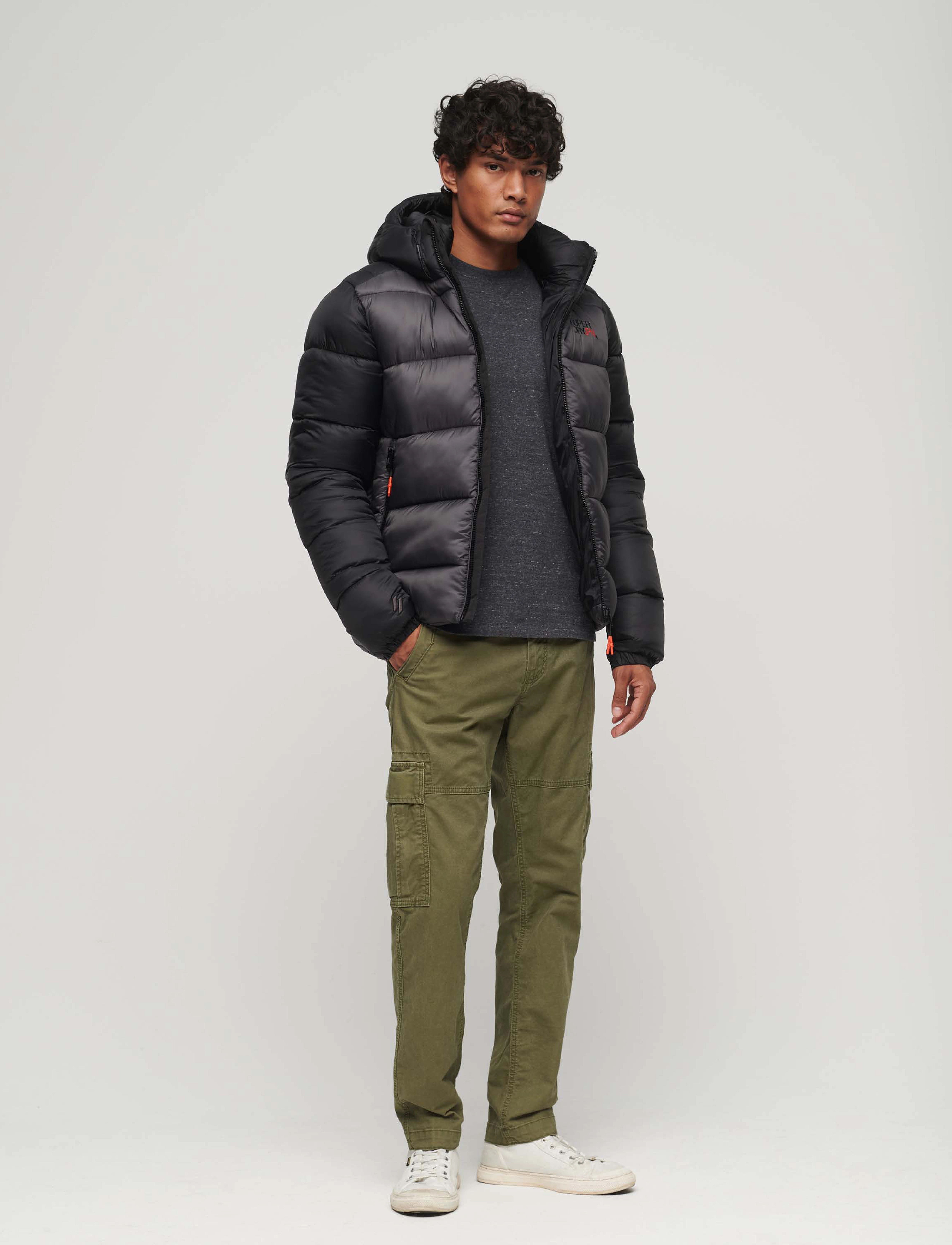 Superdry - HOOD COLOUR BLOCK SPORT PUFFER - black - 4