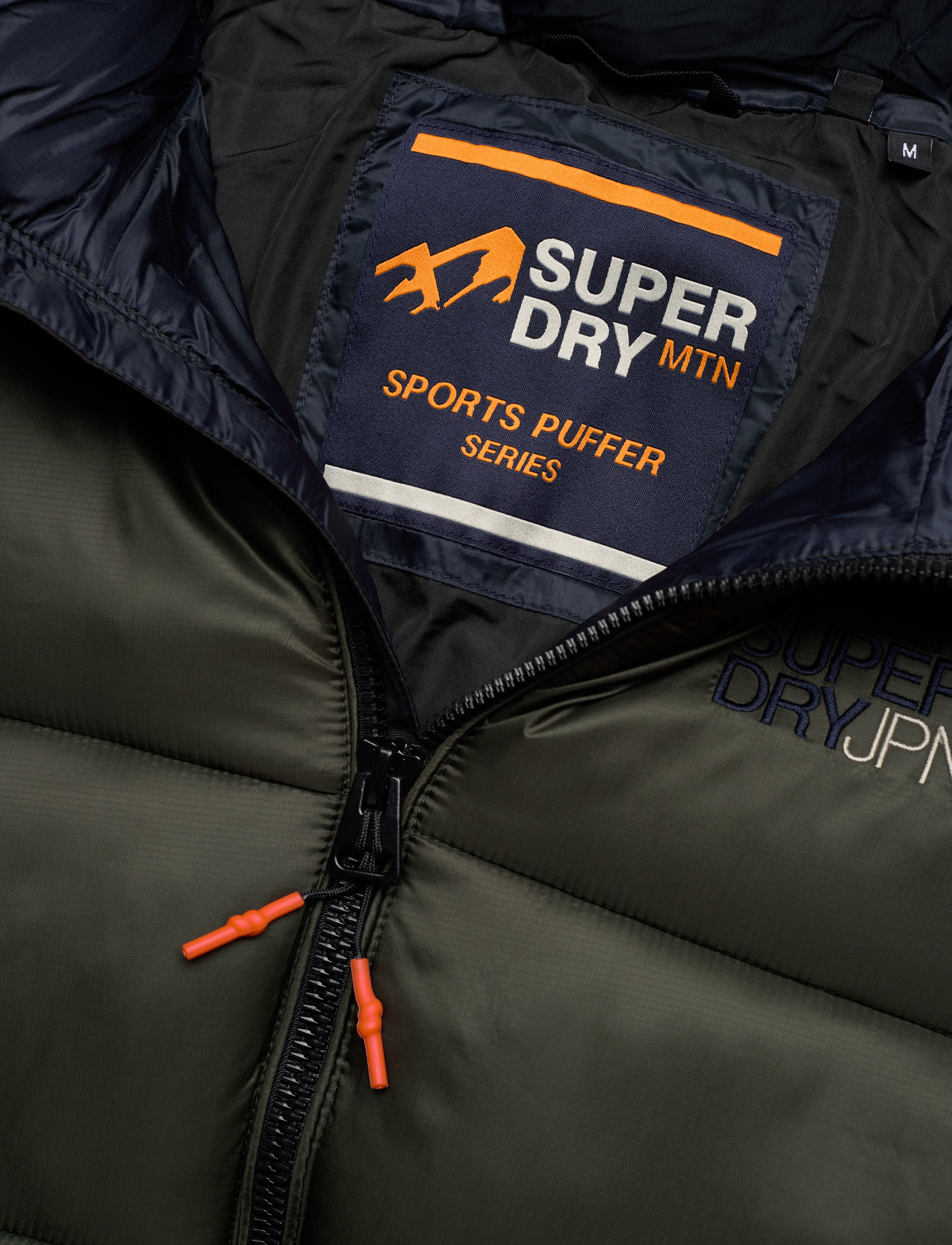 Superdry - HOOD COLOUR BLOCK SPORT PUFFER - eclipse navy/dark moss - 5