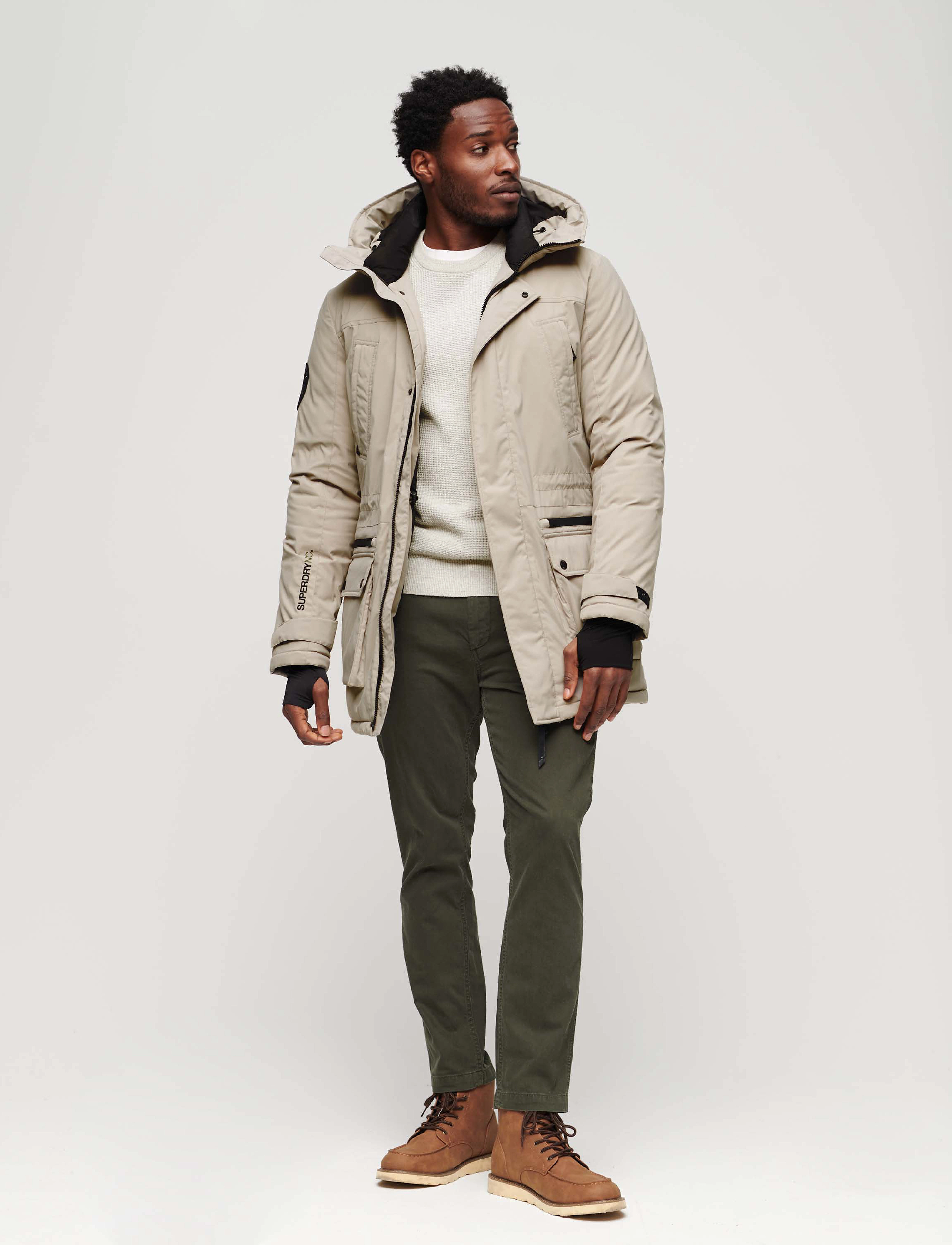 Superdry - CITY PADDED PARKA JACKET - stone dark grey - 3