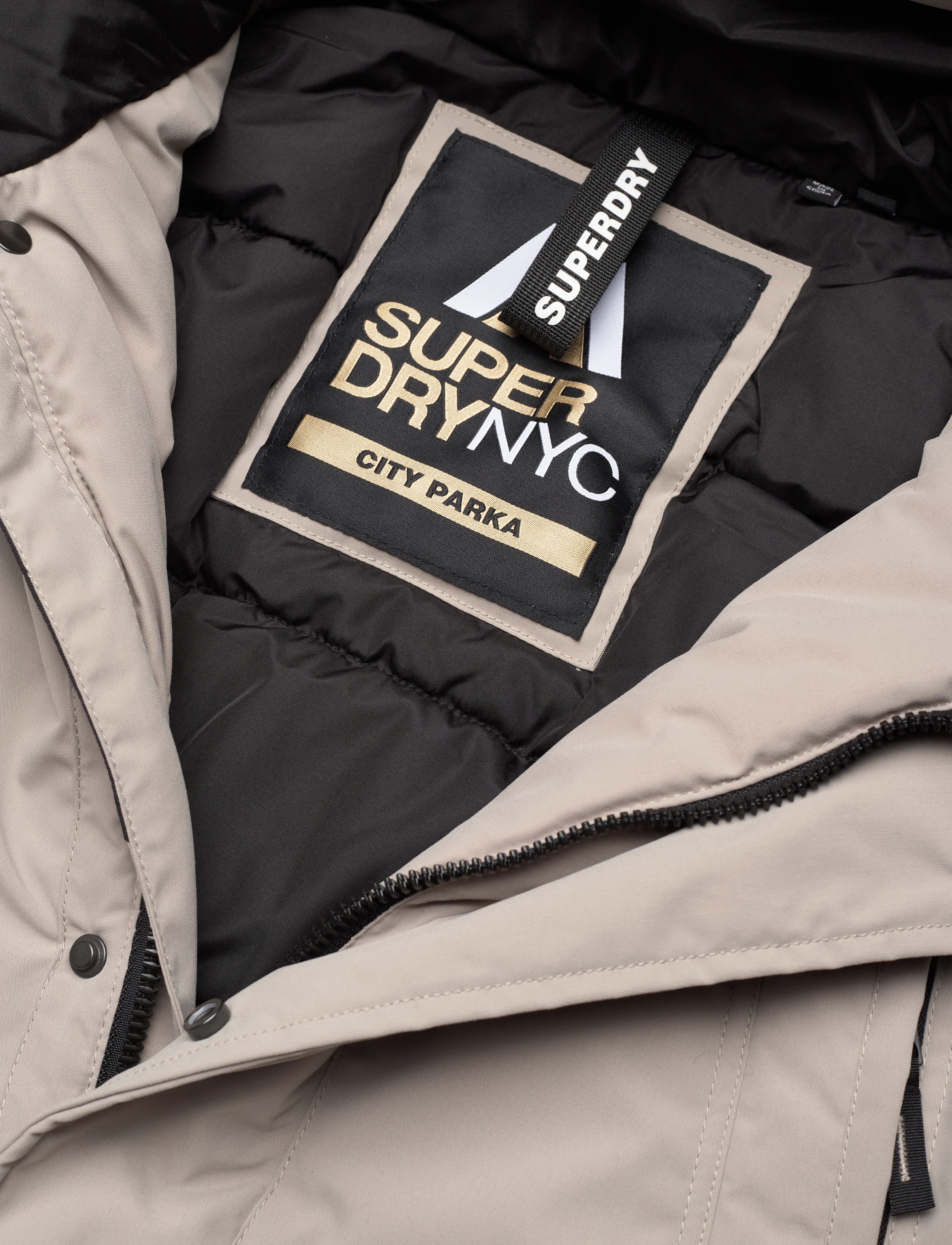 Superdry - CITY PADDED PARKA JACKET - stone dark grey - 4