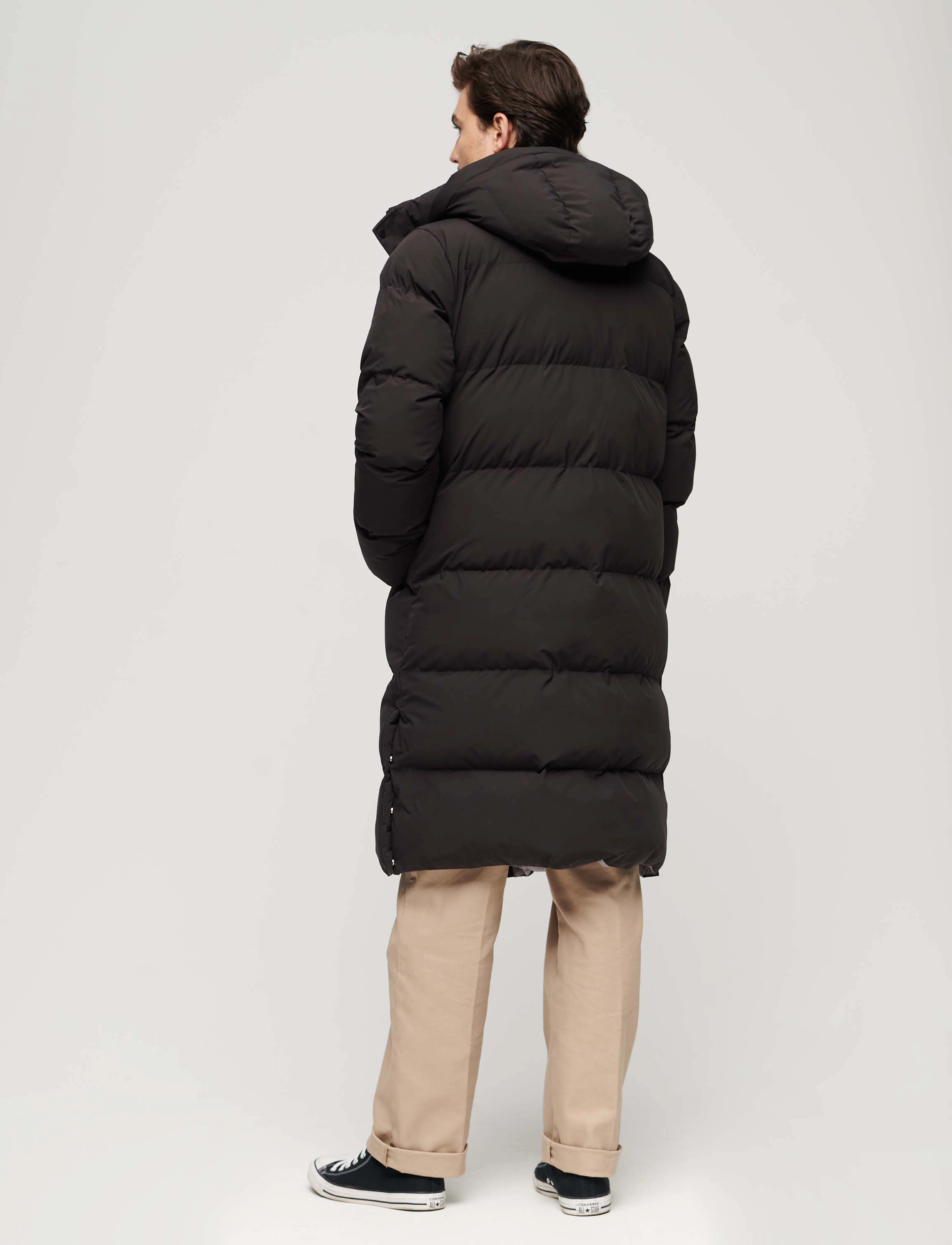 Superdry - LONGLINE HOODED PUFFER COAT - black - 5