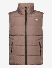 SPORTS PUFFER GILET - FOSSIL BROWN