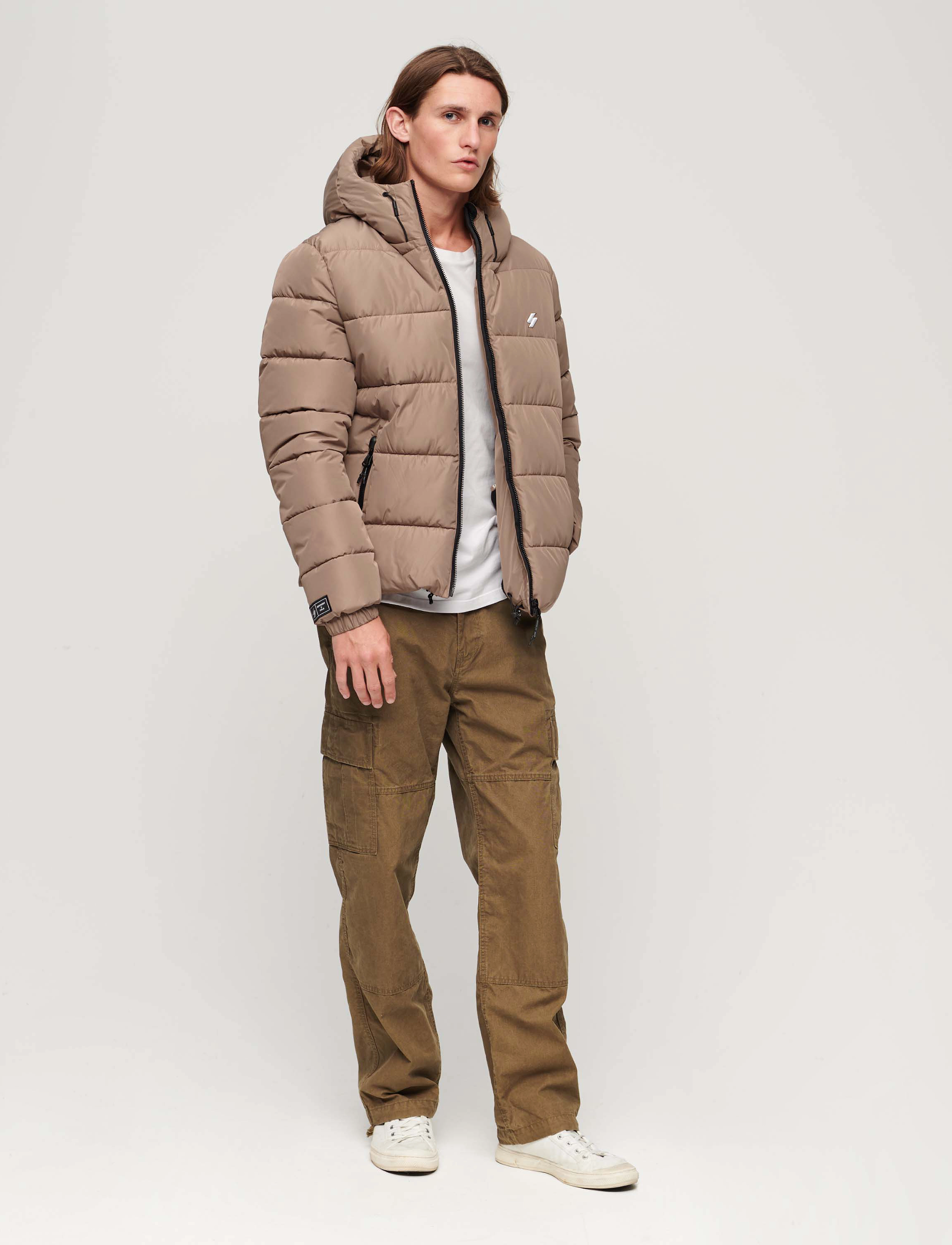 Superdry - HOODED SPORTS PUFFR JACKET - fossil brown - 3