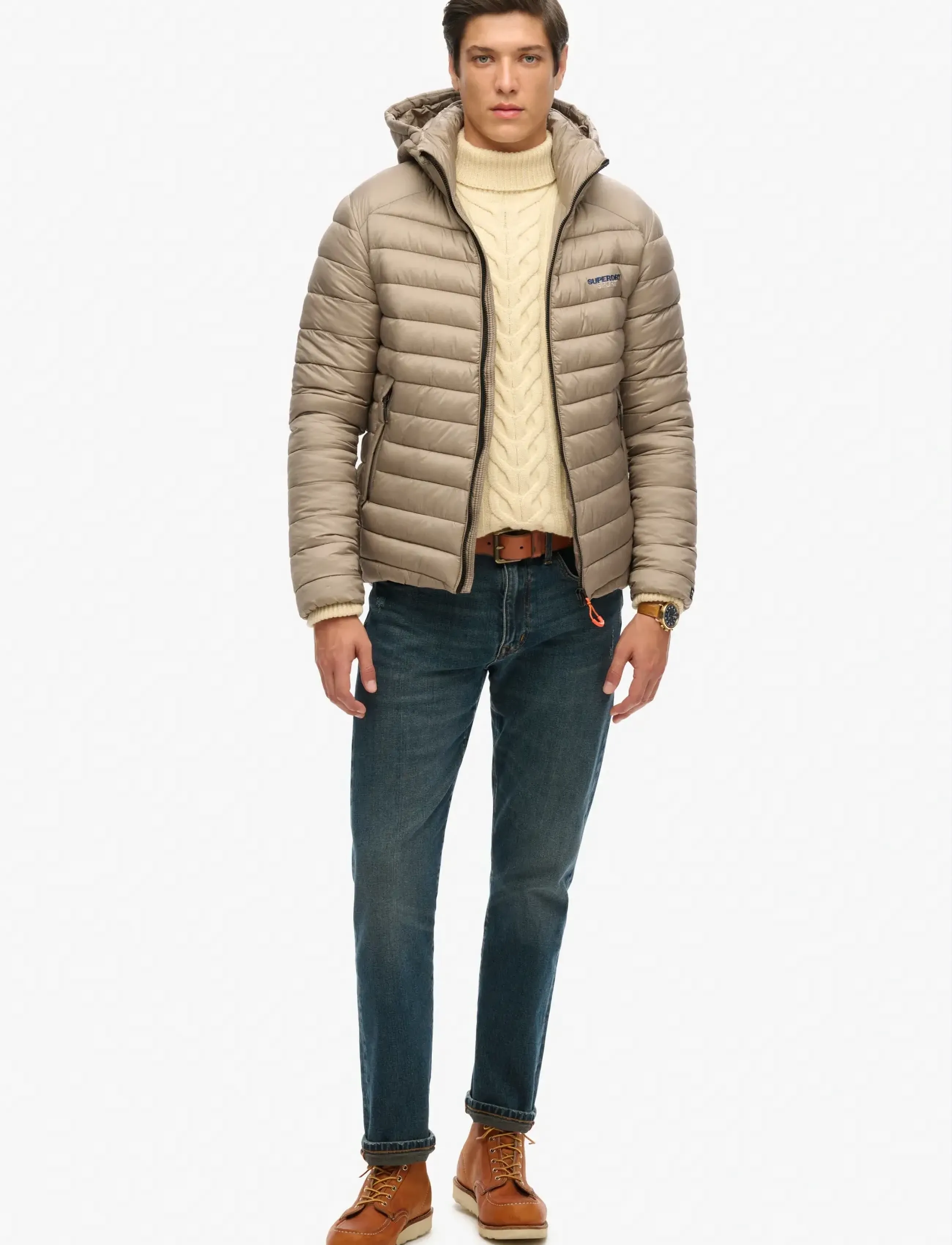 Superdry - HOODED FUJI PADDED JACKET - winterjacken - deep beige - 2
