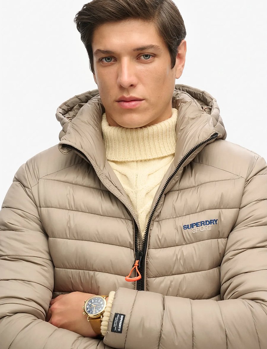 Superdry - HOODED FUJI PADDED JACKET - untuvatakit - deep beige - 3