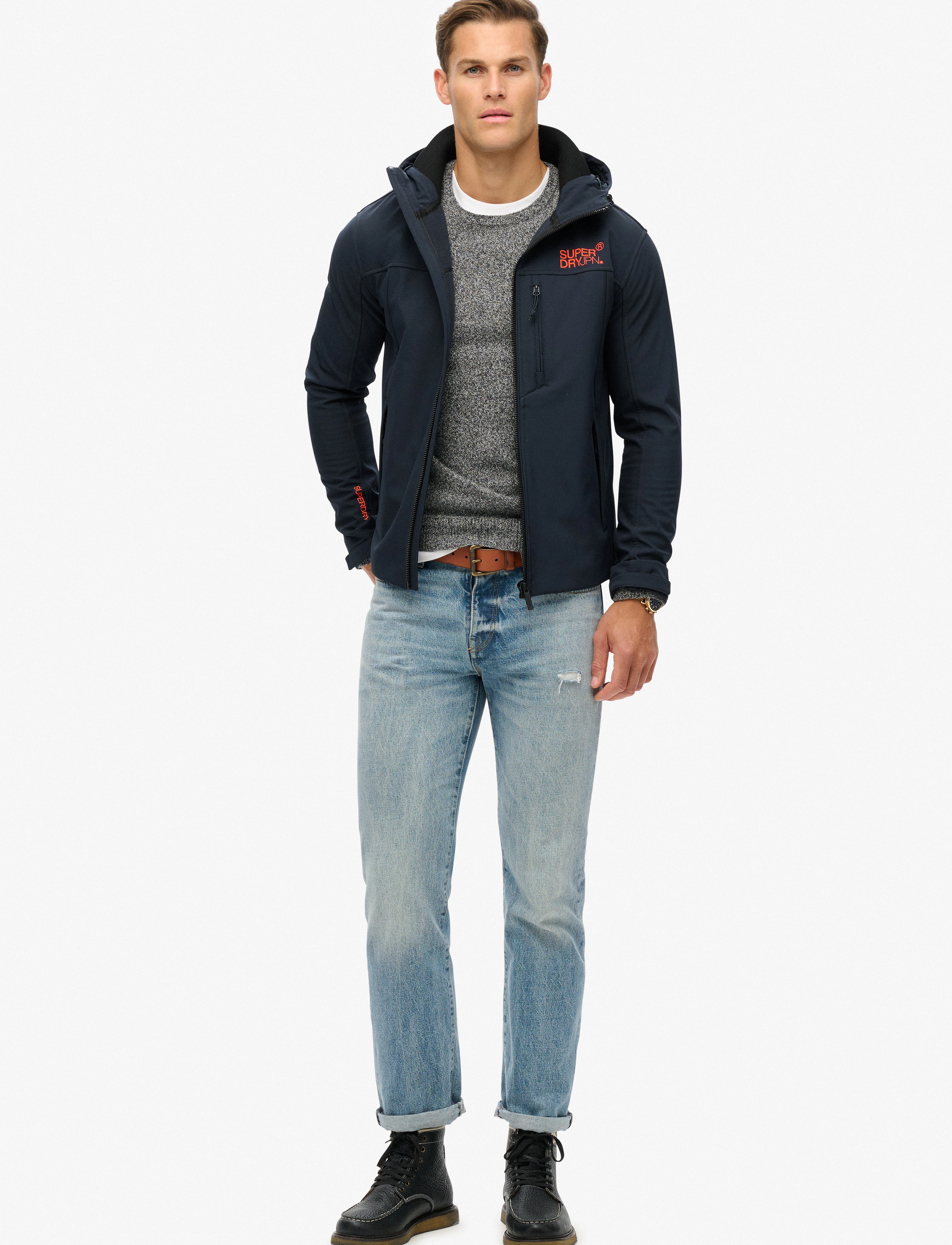 Superdry - HOODED SOFT SHELL TREKKER JKT - eclipse navy - 4