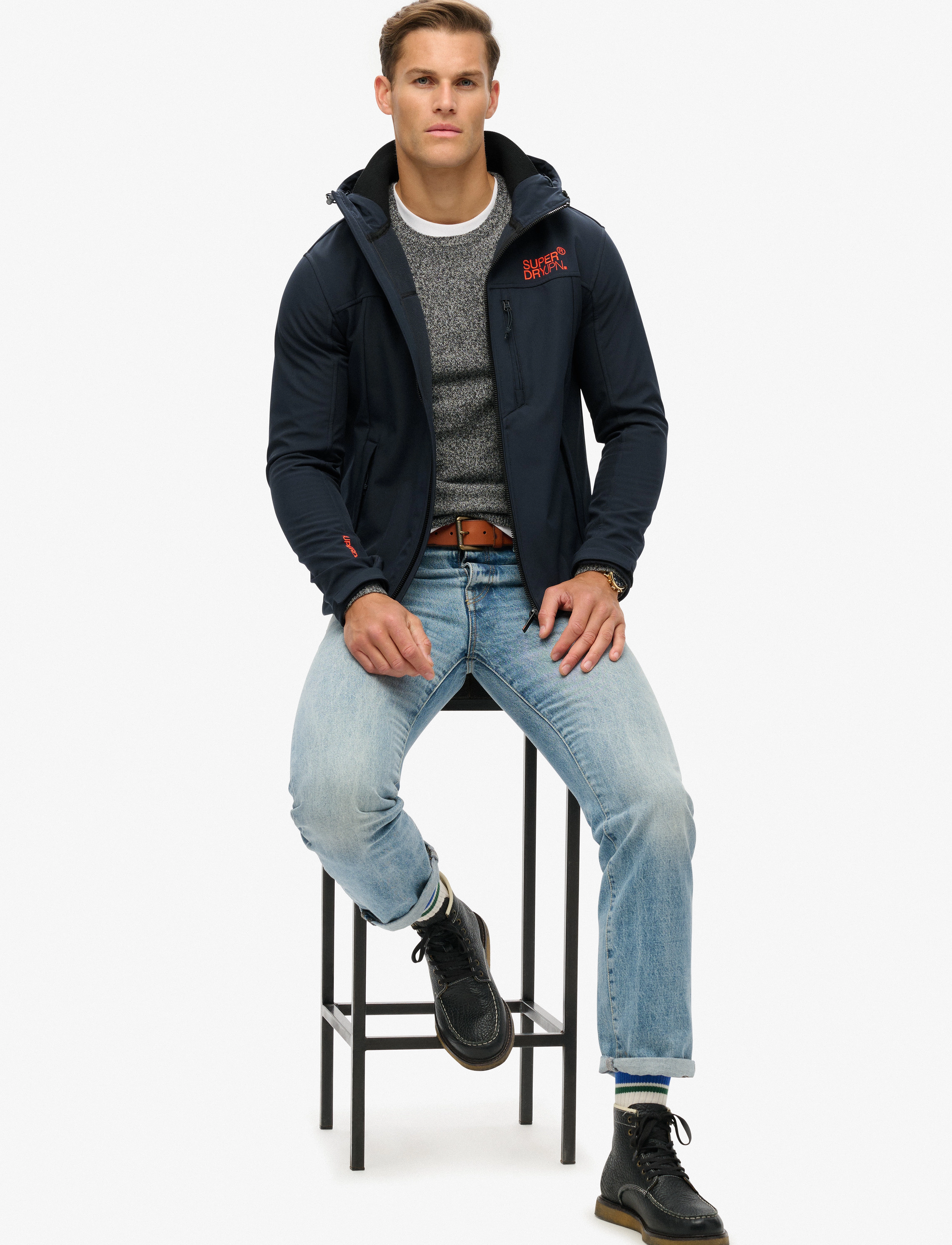 Superdry - HOODED SOFT SHELL TREKKER JKT - eclipse navy - 5