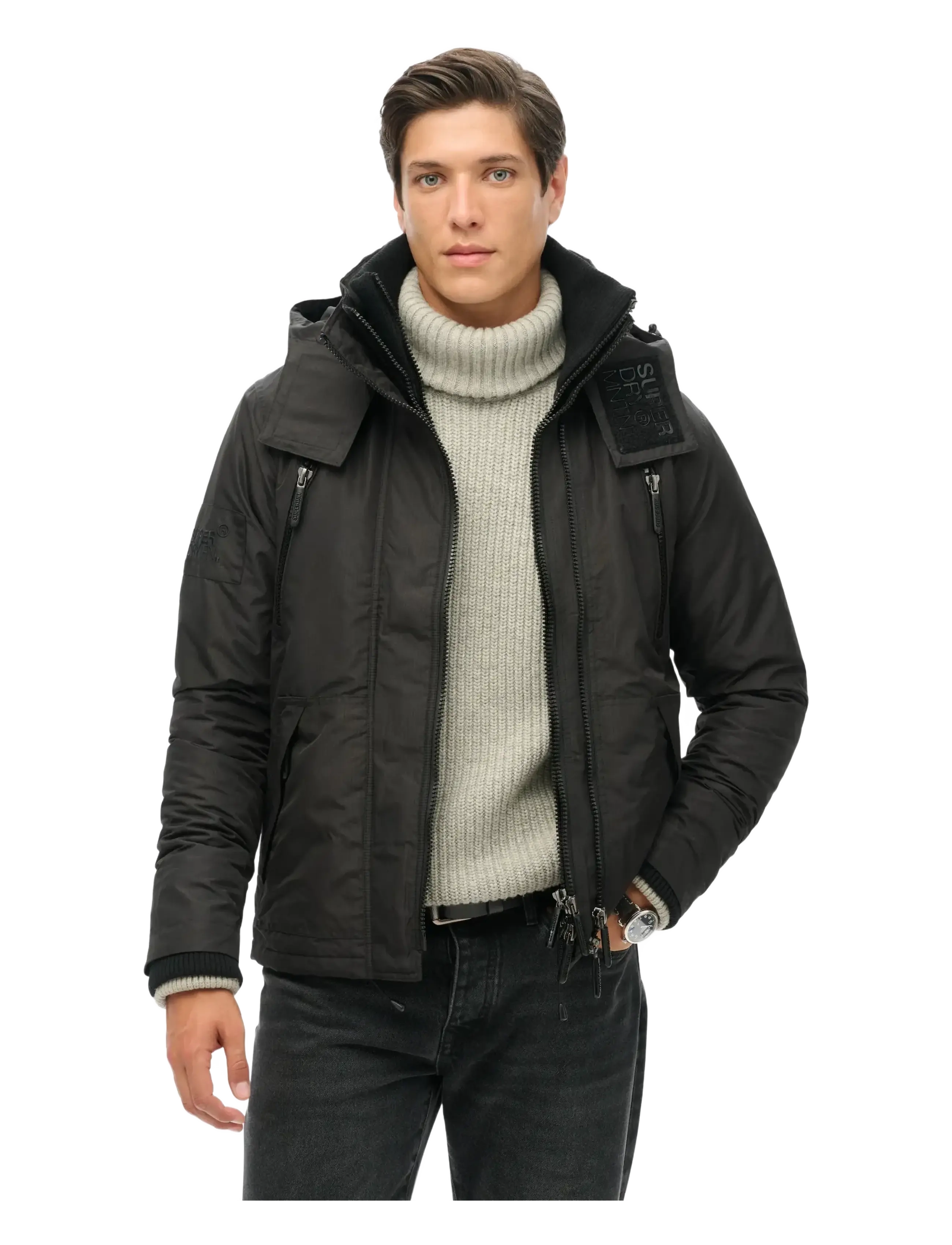 SUPERDRY Mountain Windcheater Schwarz - L - Herren