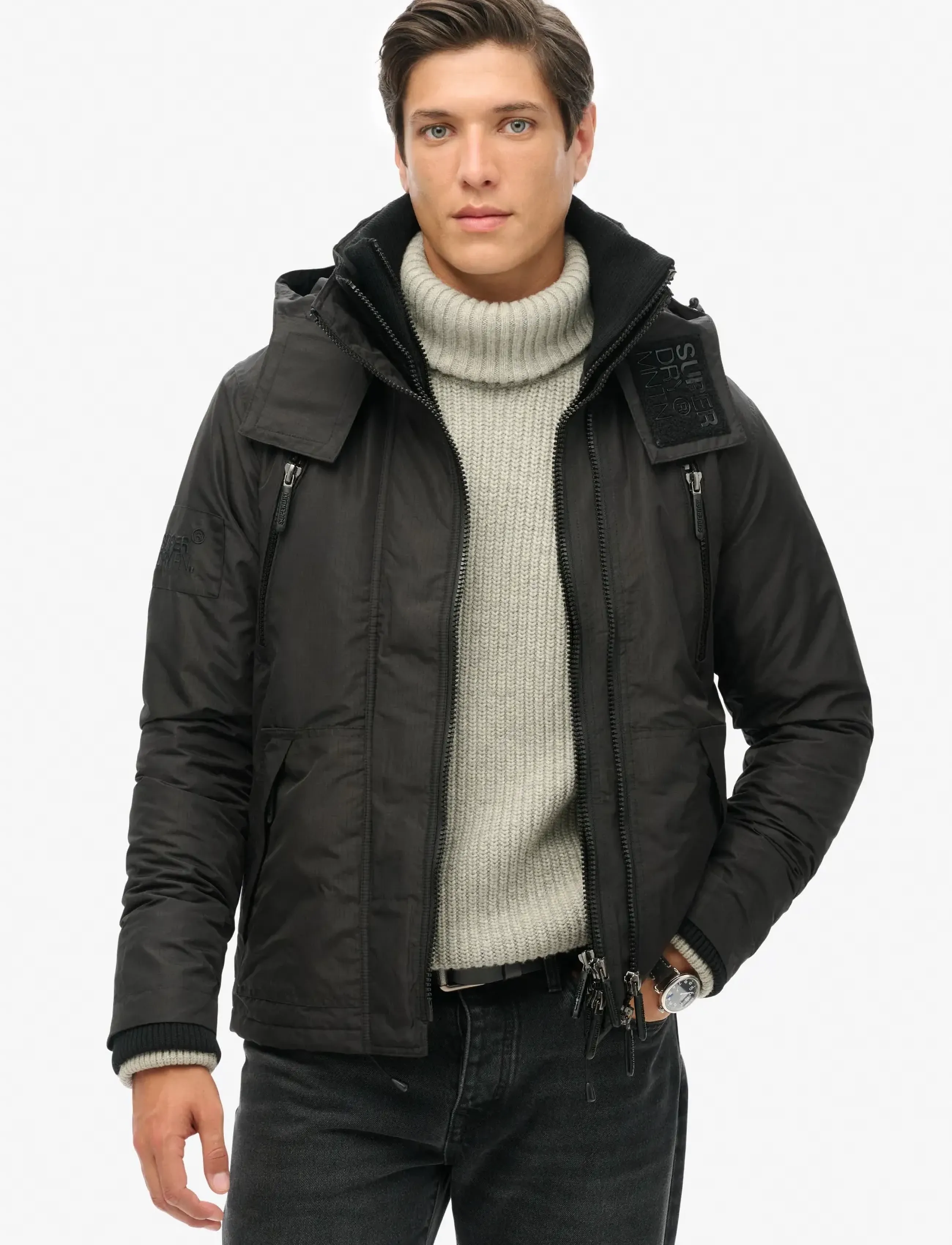 Superdry Mountain Windcheater, Mænd, Vindjakke, Sort, Str: L