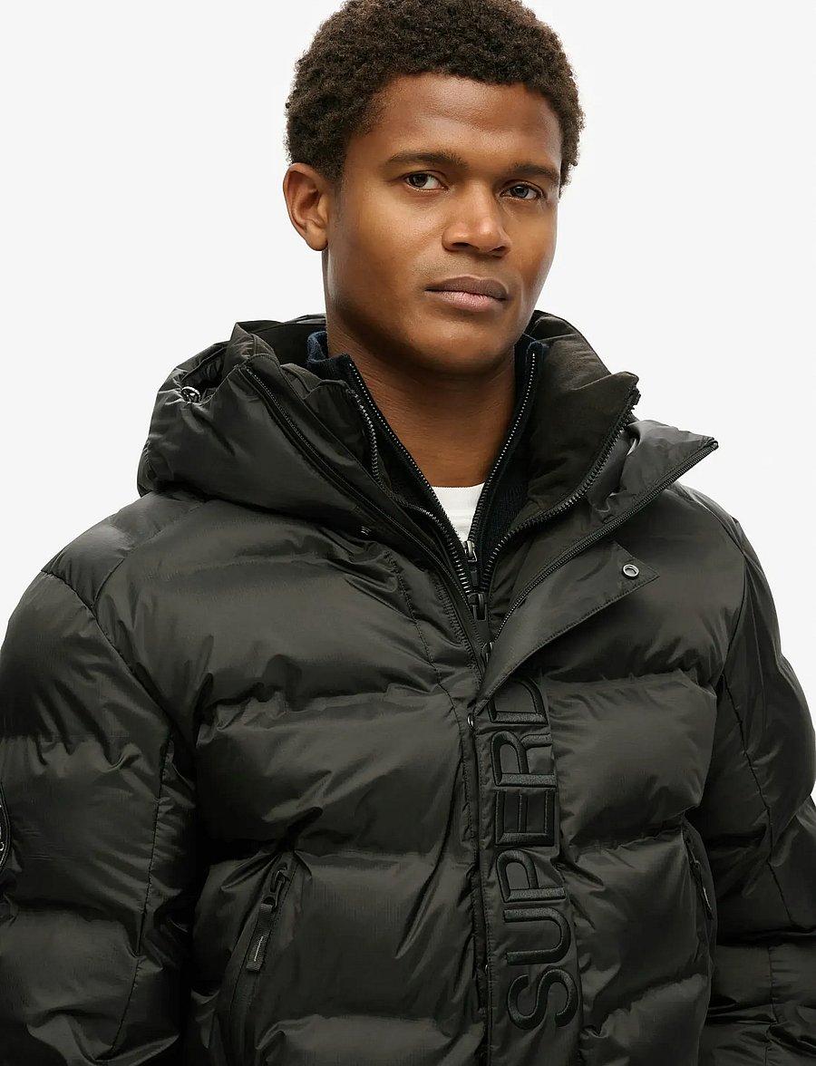 Superdry - HOODED CITY GRAPHIC PUFFER JKT - black - 4