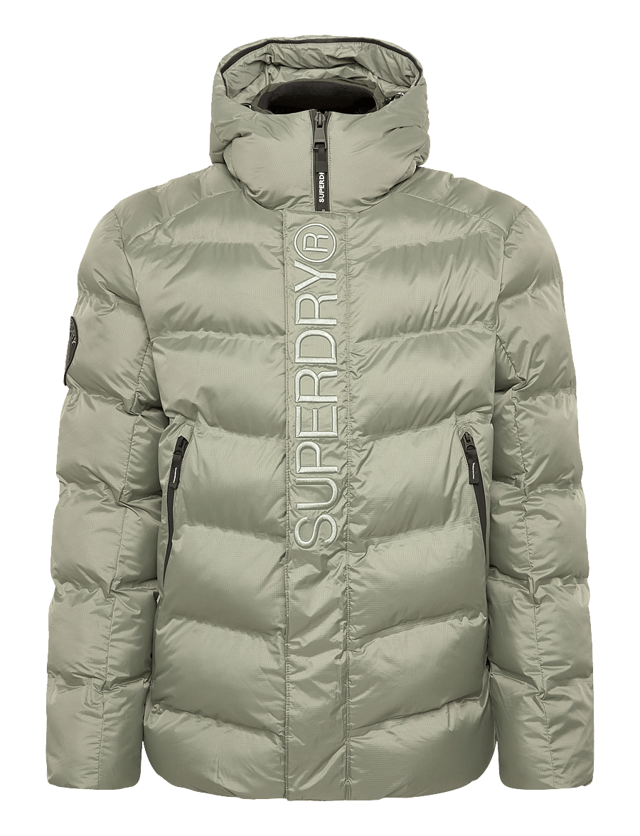Superdry - HOODED CITY GRAPHIC PUFFER JKT - herbstjacken - seagrass green - 1