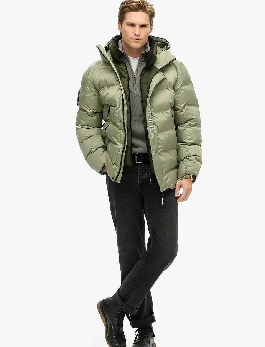 Superdry - HOODED CITY GRAPHIC PUFFER JKT - herbstjacken - seagrass green - 3
