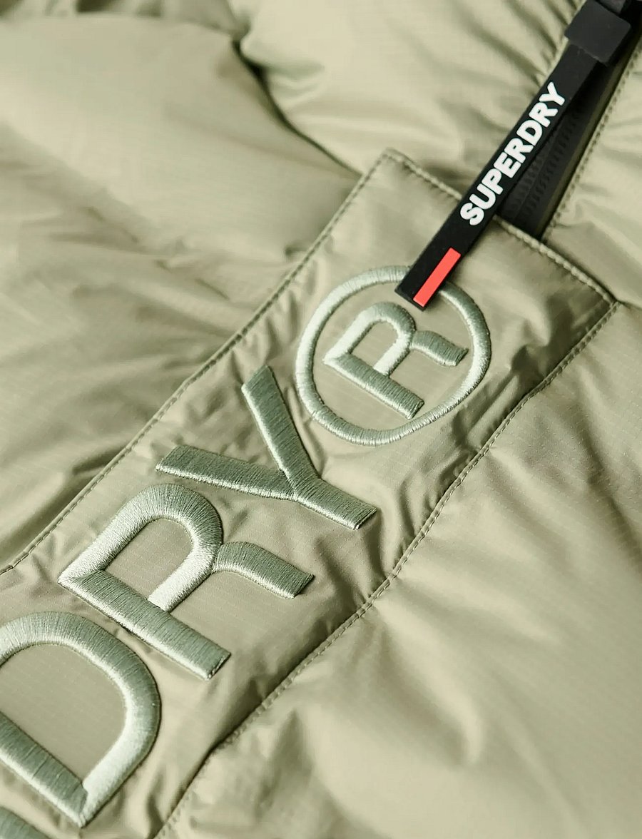 Superdry - HOODED CITY GRAPHIC PUFFER JKT - herbstjacken - seagrass green - 5