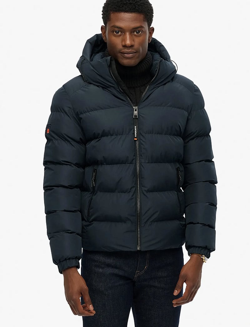 Superdry - HOODED SPORTS PUFFER JACKET - dunjakker - eclipse navy/eclipse navy - 3