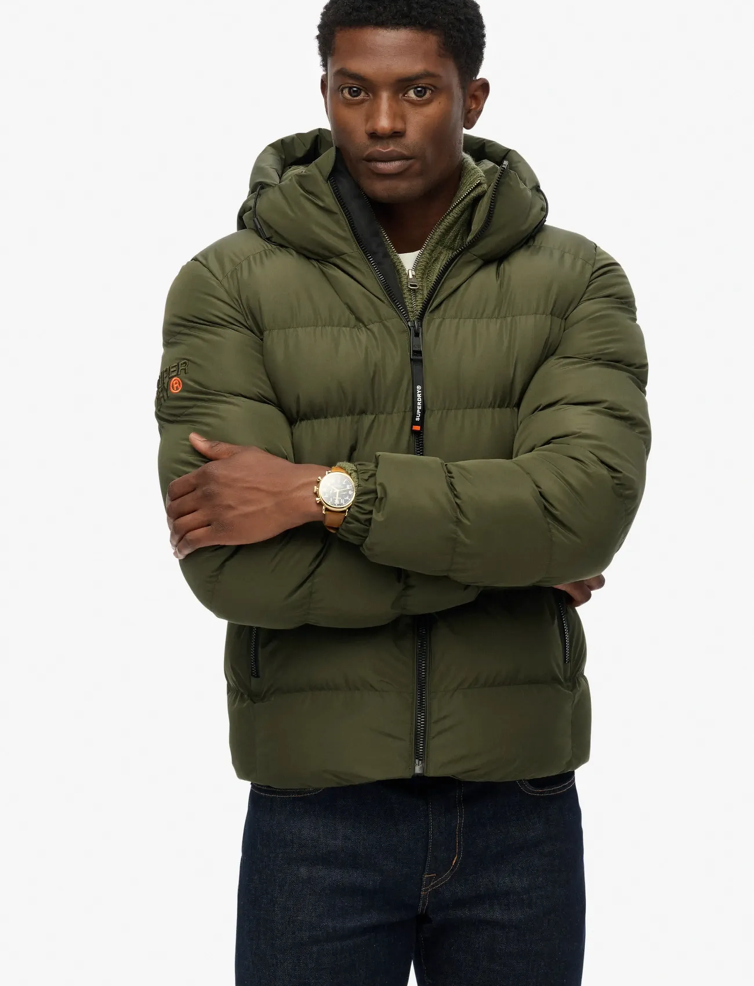 Superdry - HOODED SPORTS PUFFER JACKET - dunjakker - army khaki/army khaki - 3