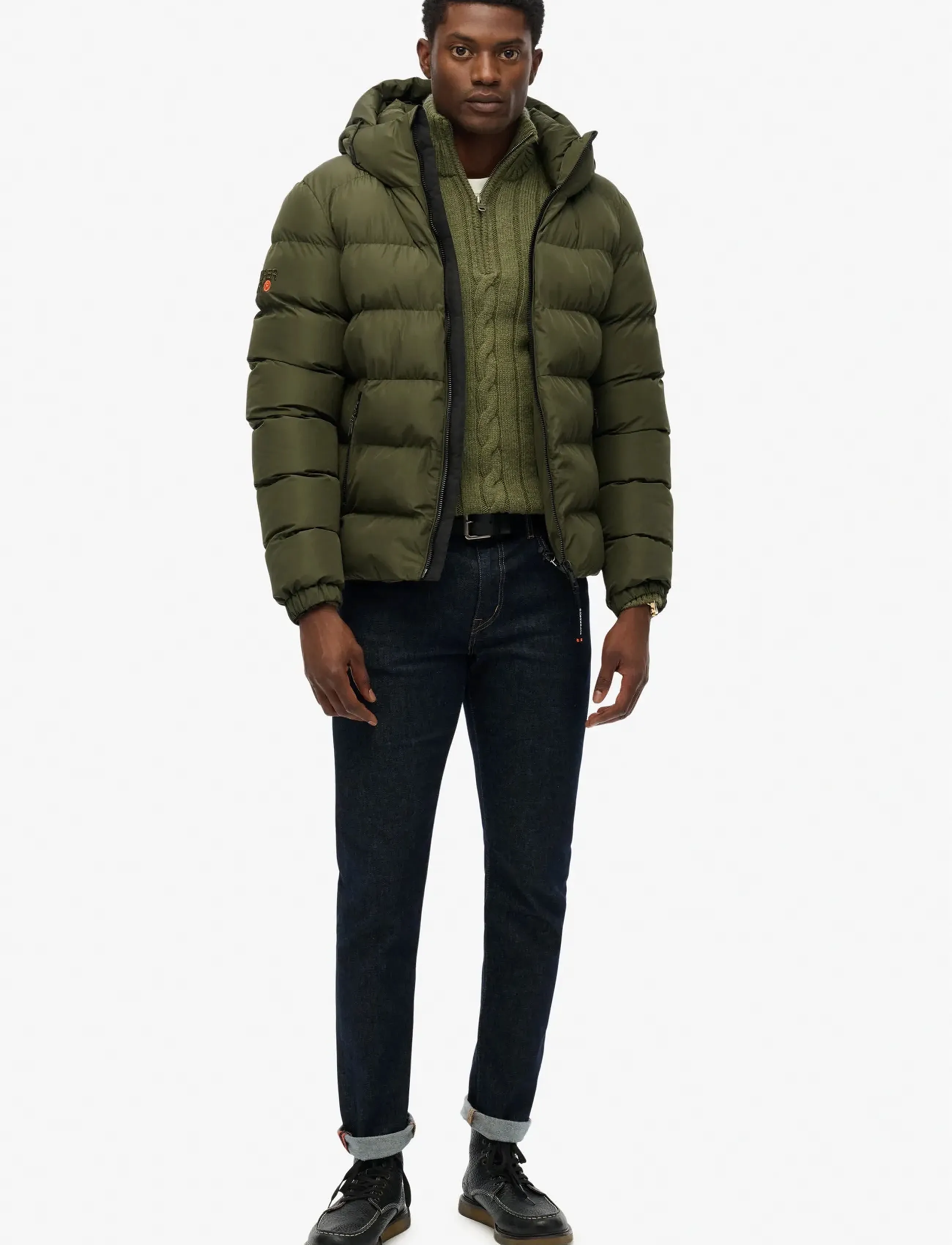 Superdry - HOODED SPORTS PUFFER JACKET - dunjakker - army khaki/army khaki - 5