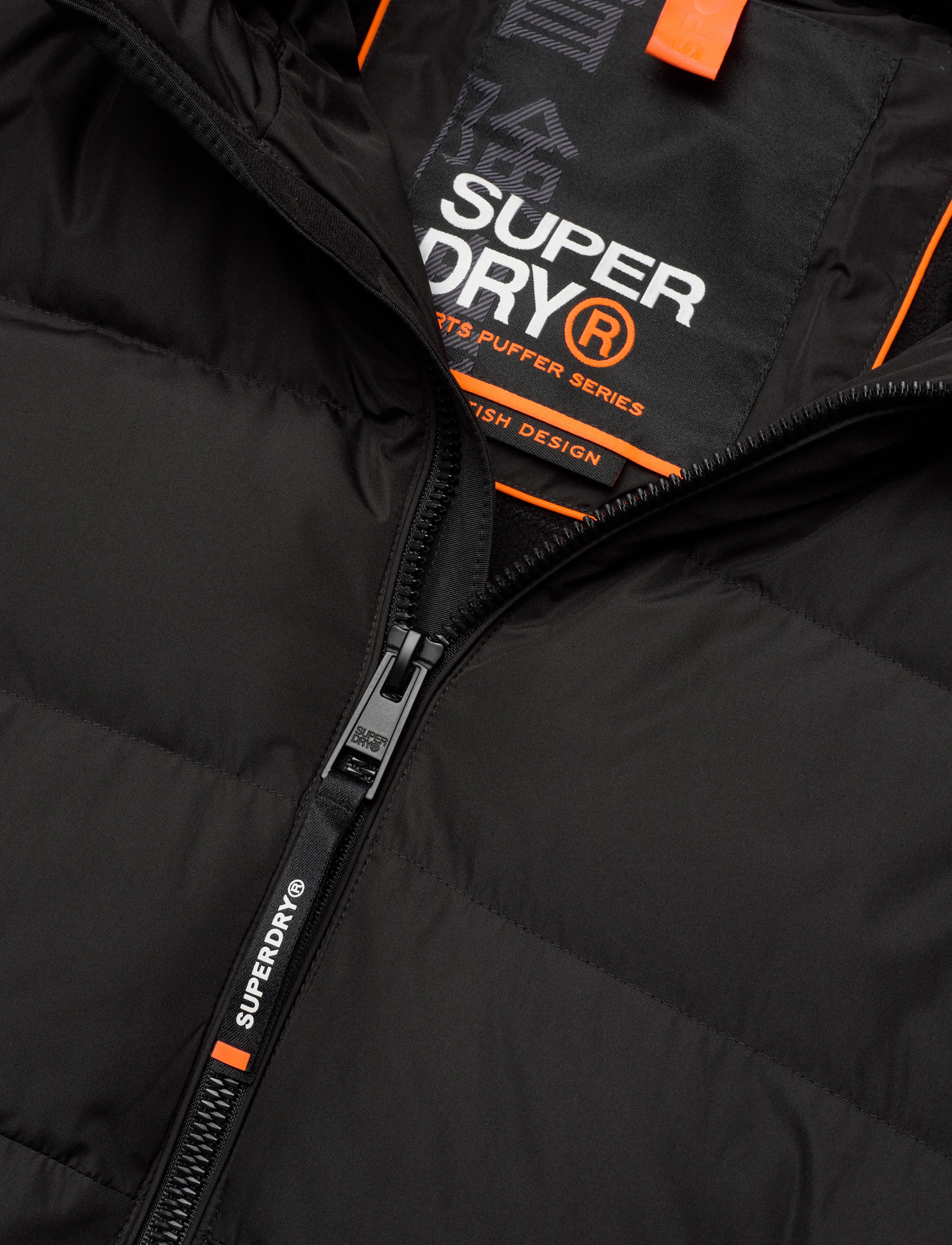 Superdry - HOODED SPORTS PUFFER JACKET - vinterjakker - black - 3