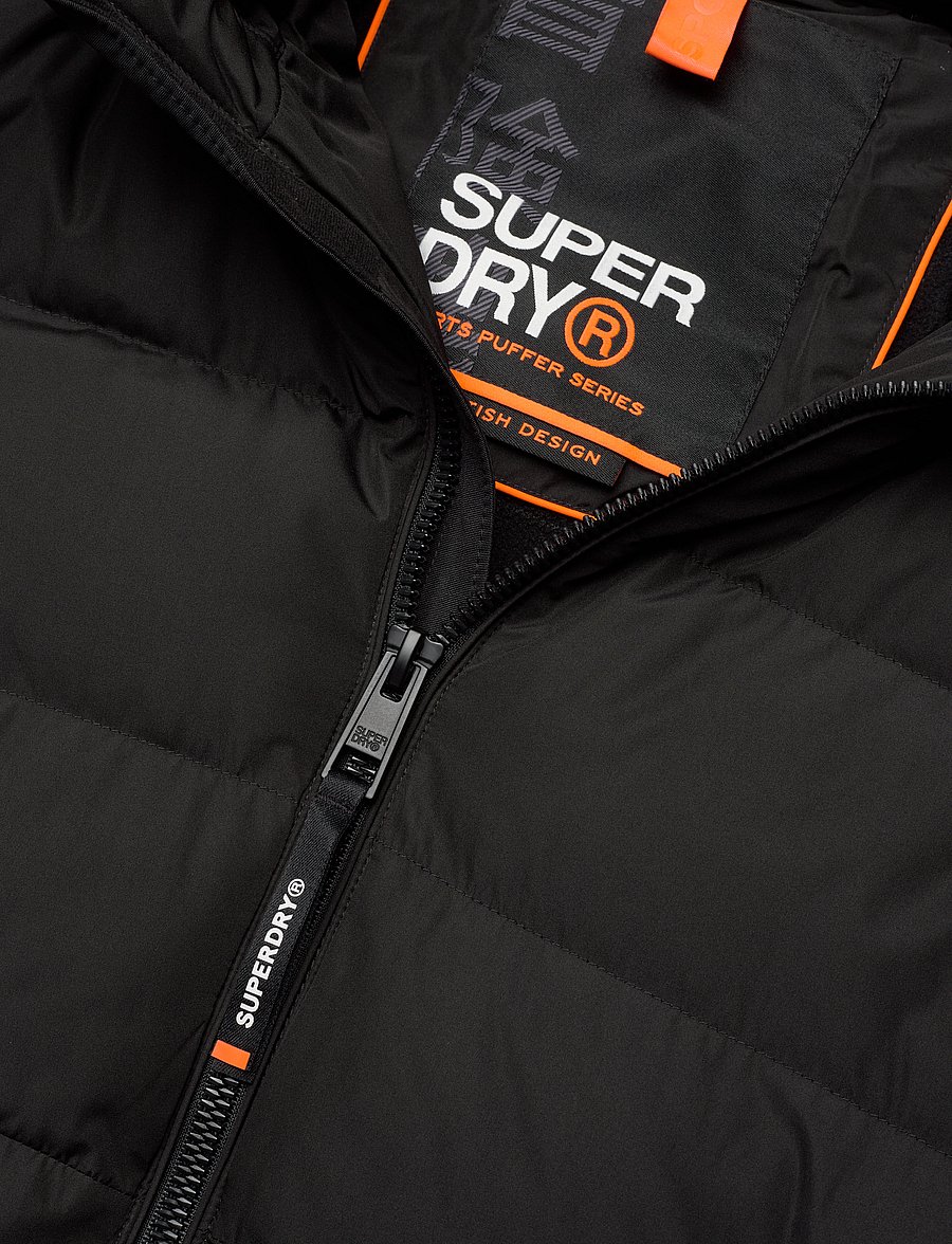 Superdry - HOODED SPORTS PUFFER JACKET - winterjacken - black - 3