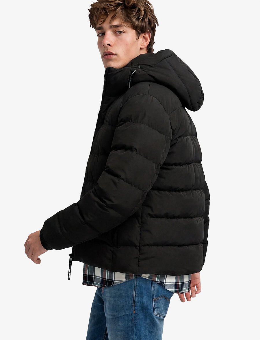 Superdry - HOODED SPORTS PUFFER JACKET - sulejoped - black/black - 3