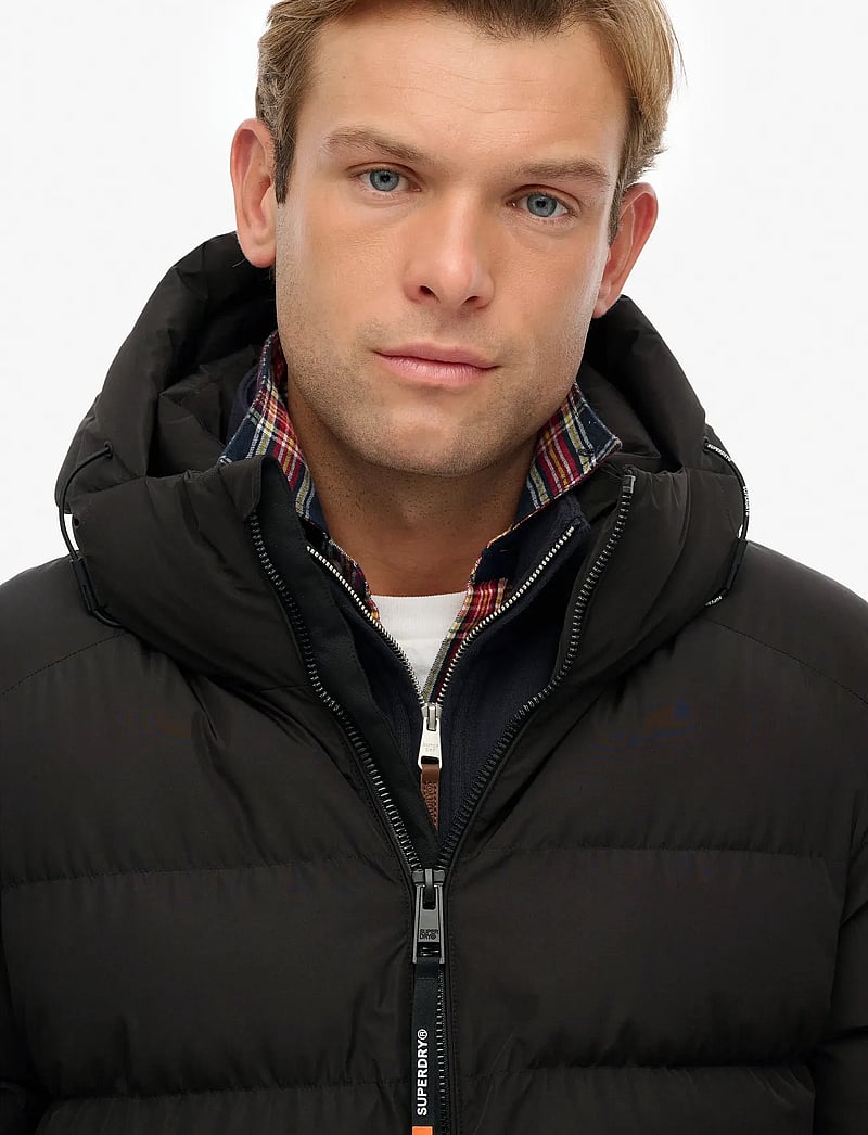 Superdry - HOODED SPORTS PUFFER JACKET - vinterjakker - black/black - 2