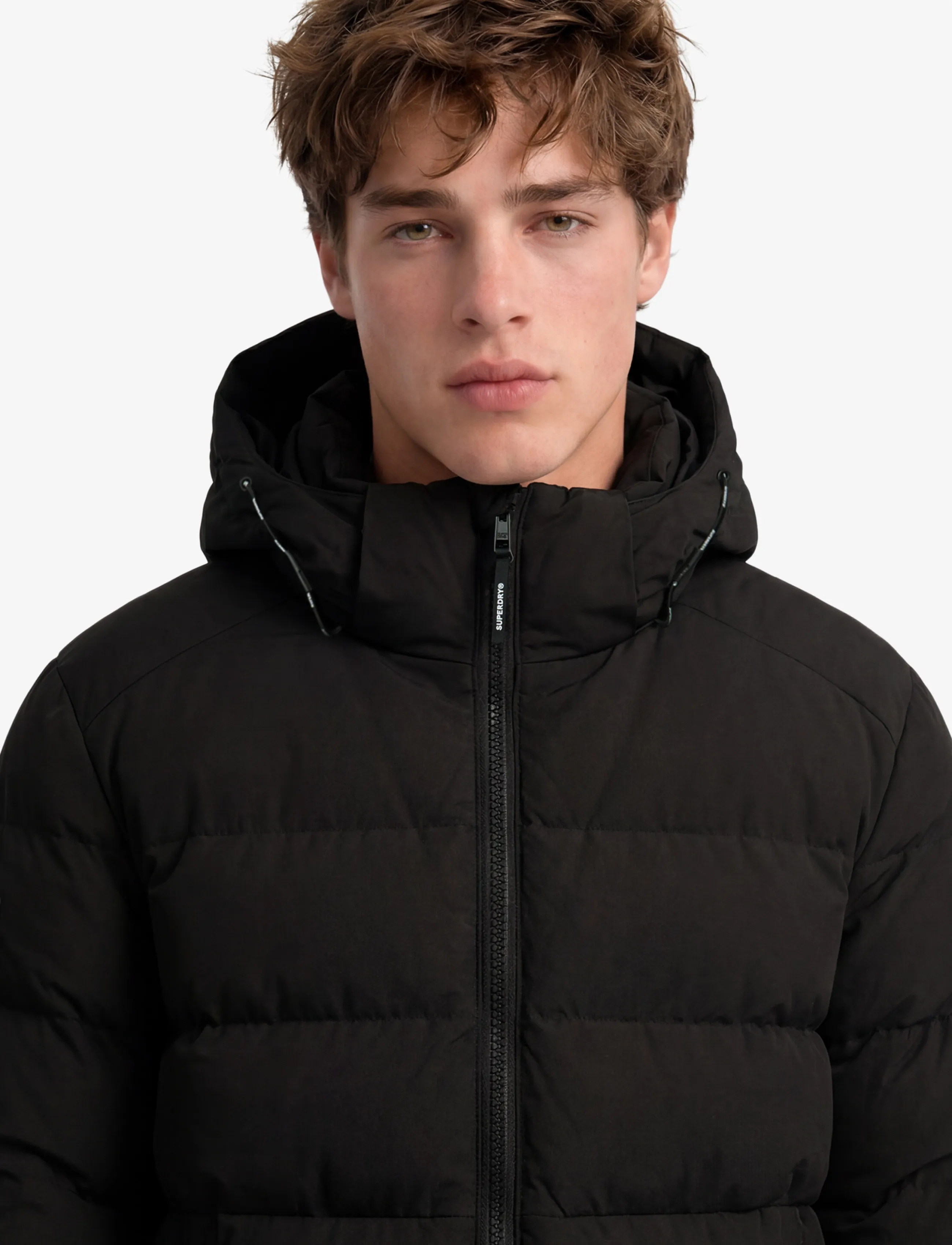 Superdry - HOODED SPORTS PUFFER JACKET - vinterjakker - black/black - 5