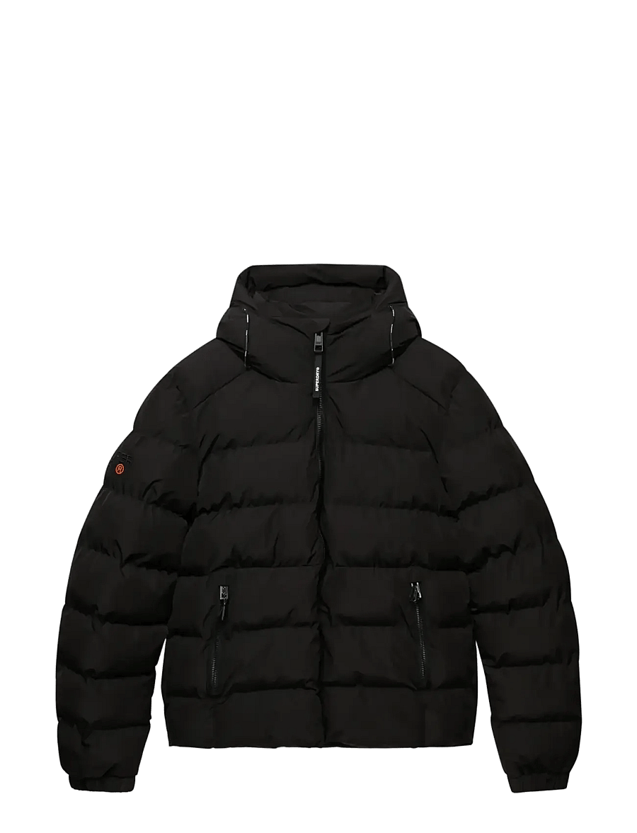 Superdry - HOODED SPORTS PUFFER JACKET - kurtki zimowe - black/black - 3