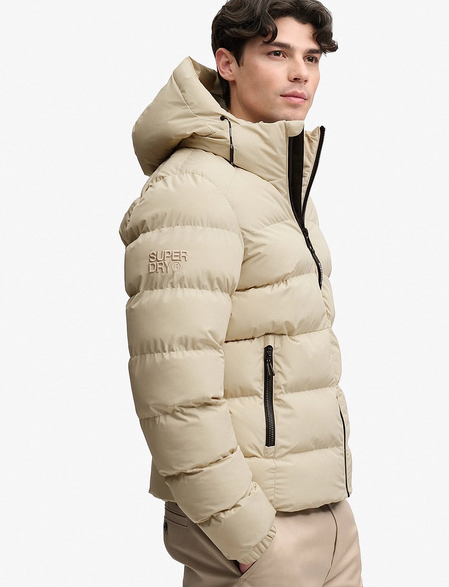 Superdry - HOODED SPORTS PUFFER JACKET - dunjackor - climbing chalk - 4