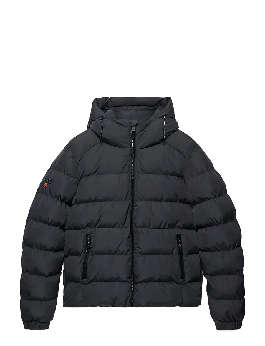 Superdry - HOODED SPORTS PUFFER JACKET - daunenjacken - ebony/ebony - 1
