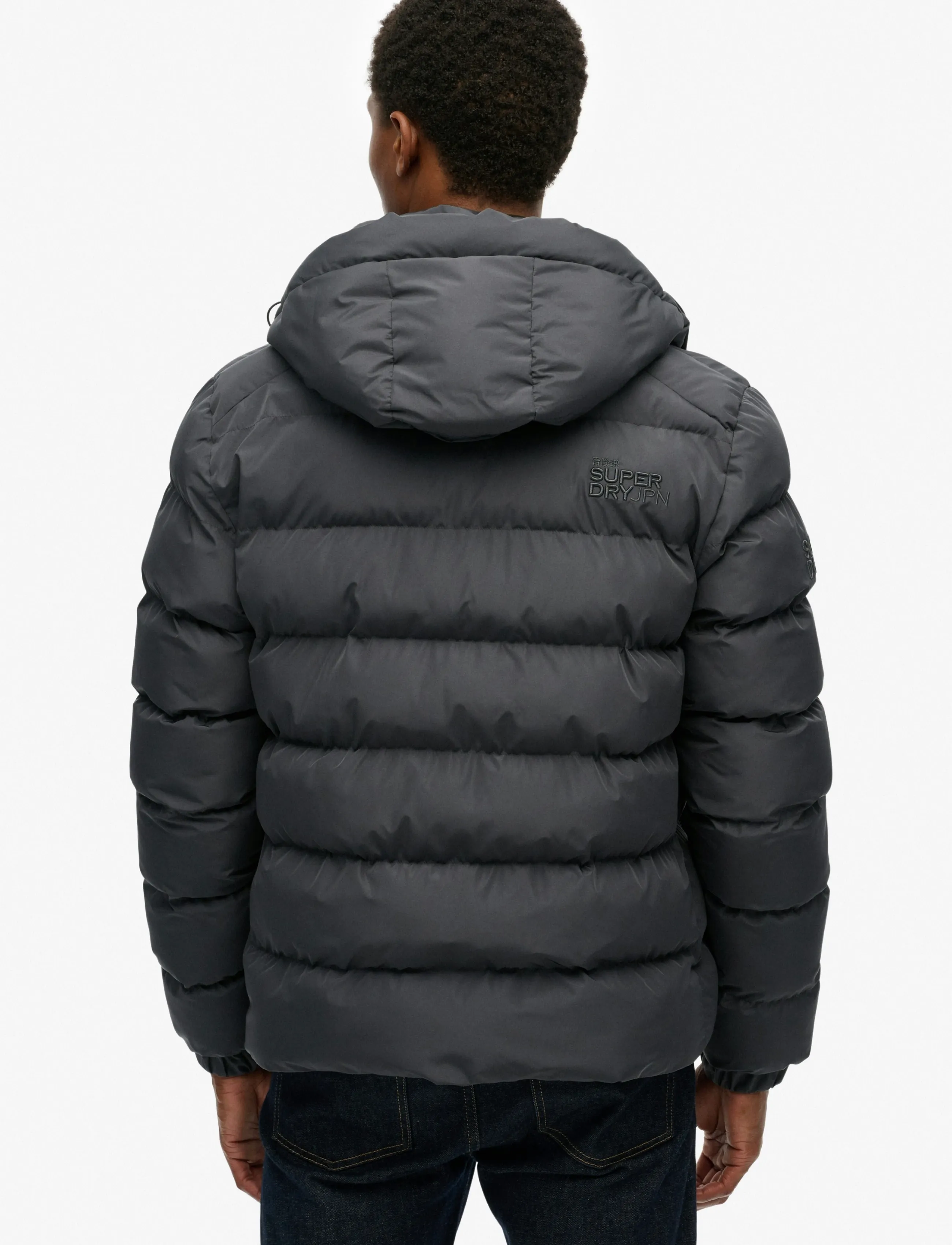 Superdry - HOODED SPORTS PUFFER JACKET - daunenjacken - ebony/ebony - 4