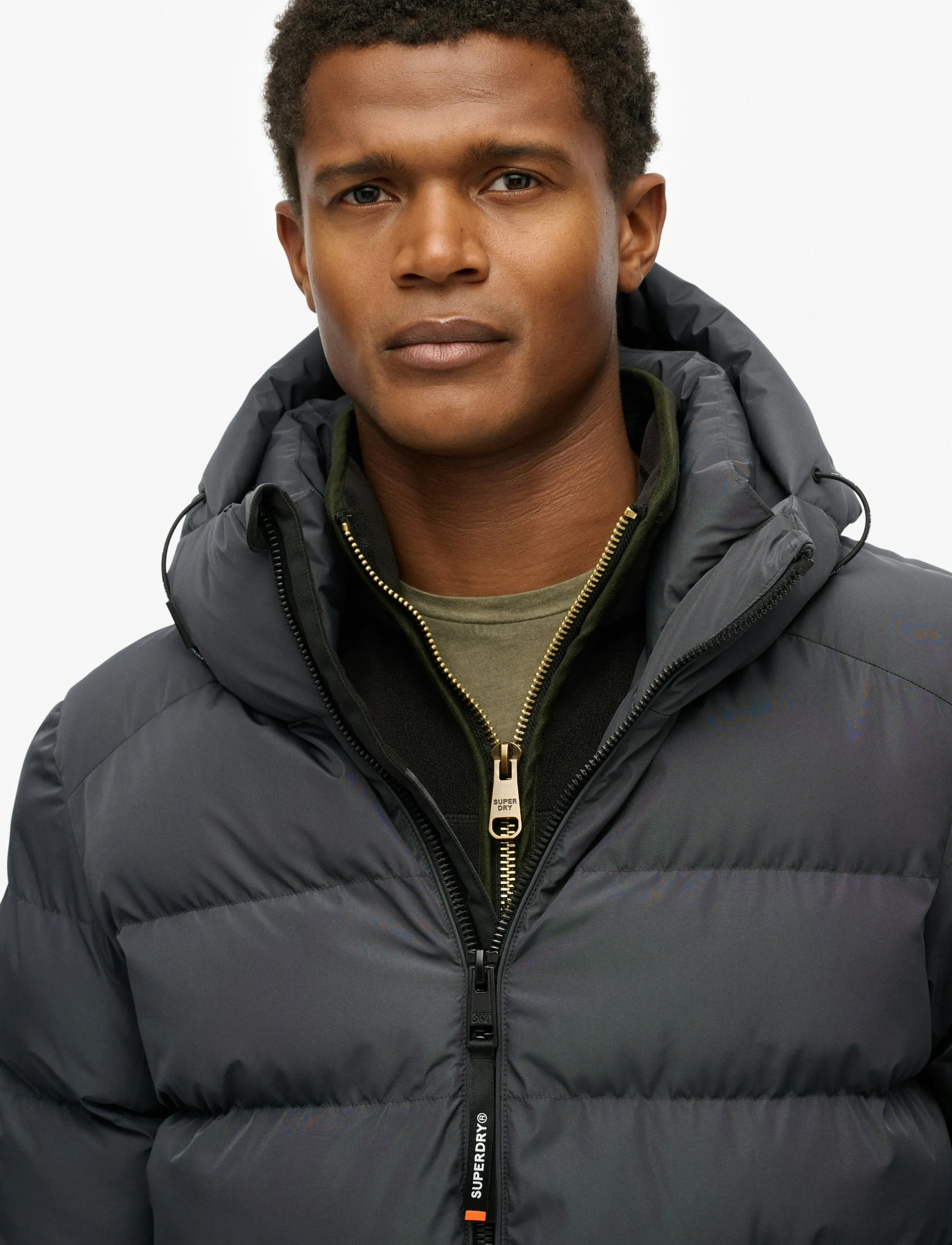 Superdry - HOODED SPORTS PUFFER JACKET - daunenjacken - ebony/ebony - 5
