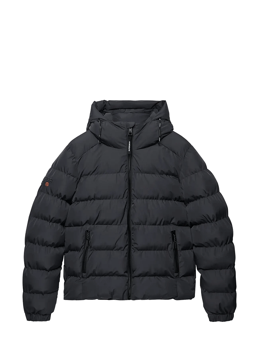 Superdry - HOODED SPORTS PUFFER JACKET - daunenjacken - ebony/ebony - 2