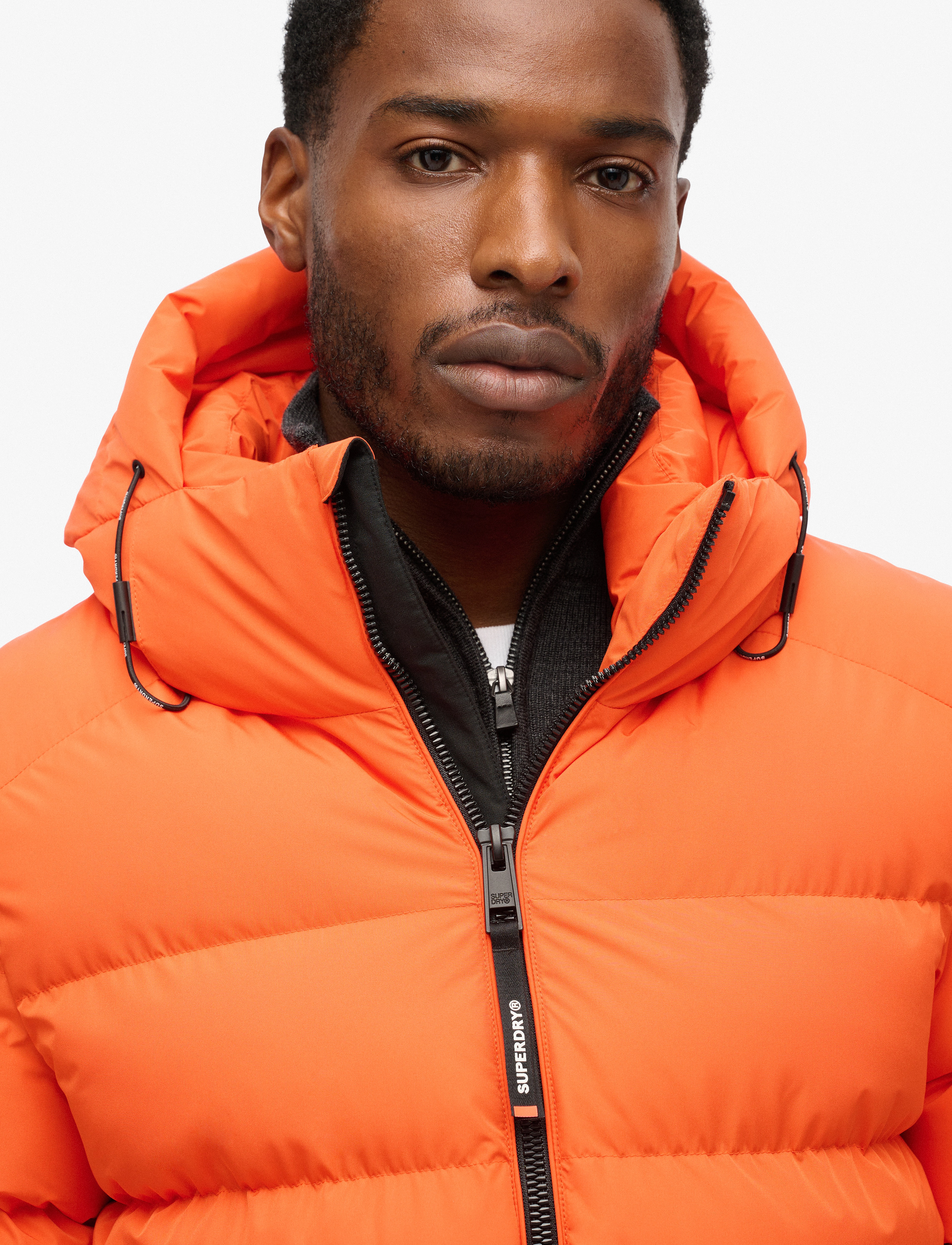 Superdry - HOODED SPORTS PUFFER JACKET - vinterjakker - flame orange - 5