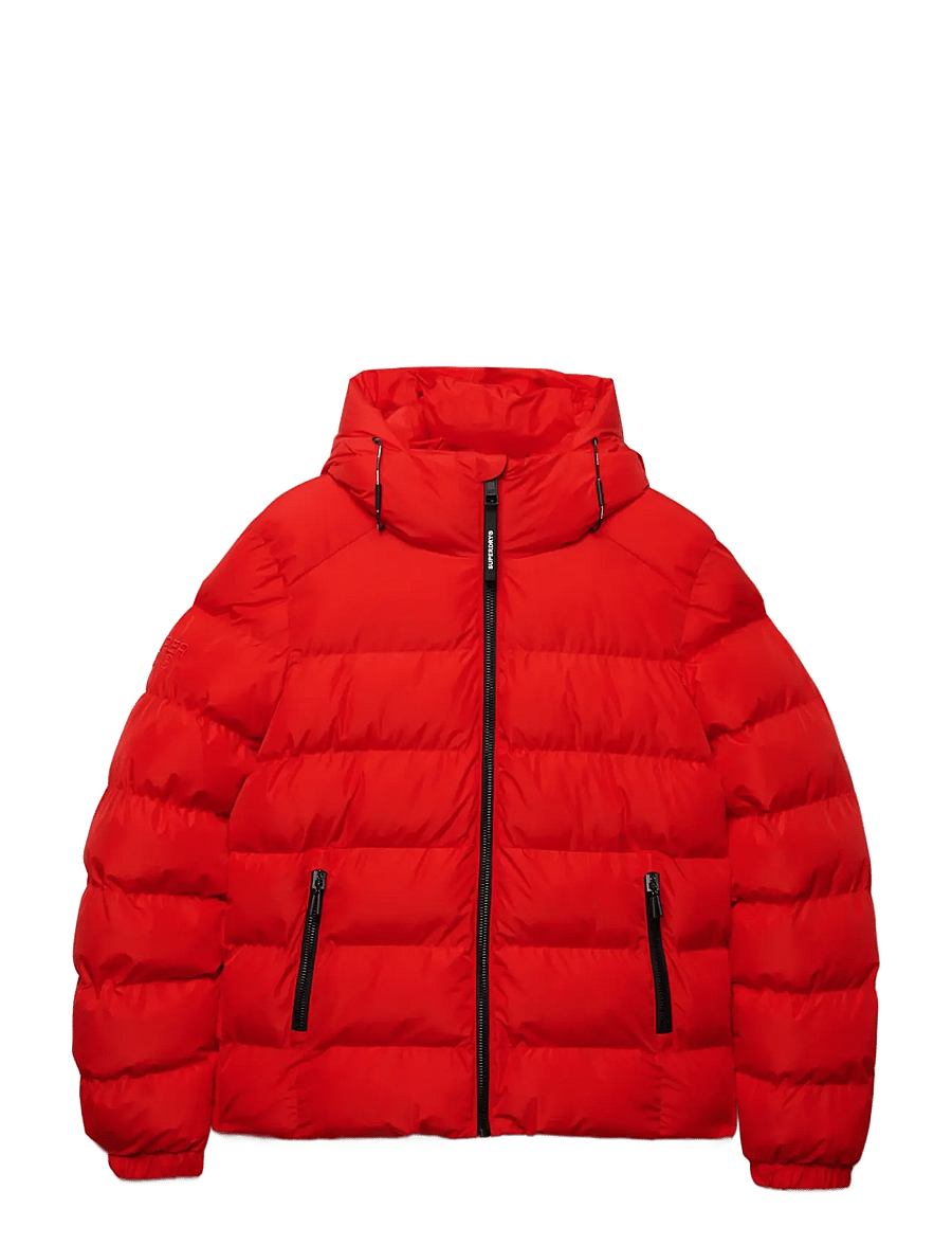 Superdry - HOODED SPORTS PUFFER JACKET - dunjackor - lead red - 1