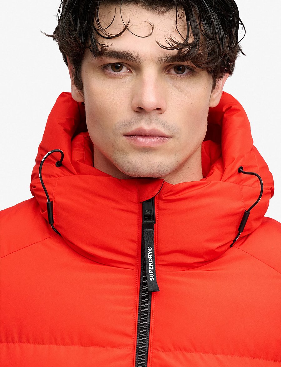 Superdry - HOODED SPORTS PUFFER JACKET - dunjackor - lead red - 4