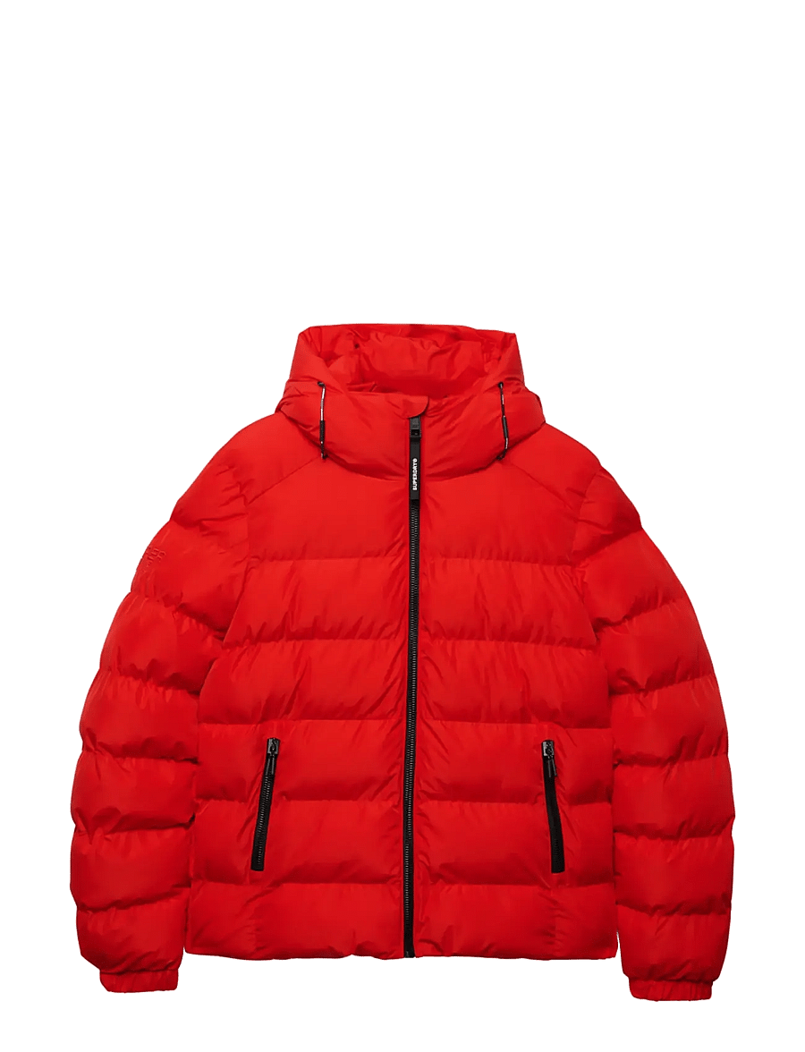 Superdry - HOODED SPORTS PUFFER JACKET - dunjackor - lead red - 2