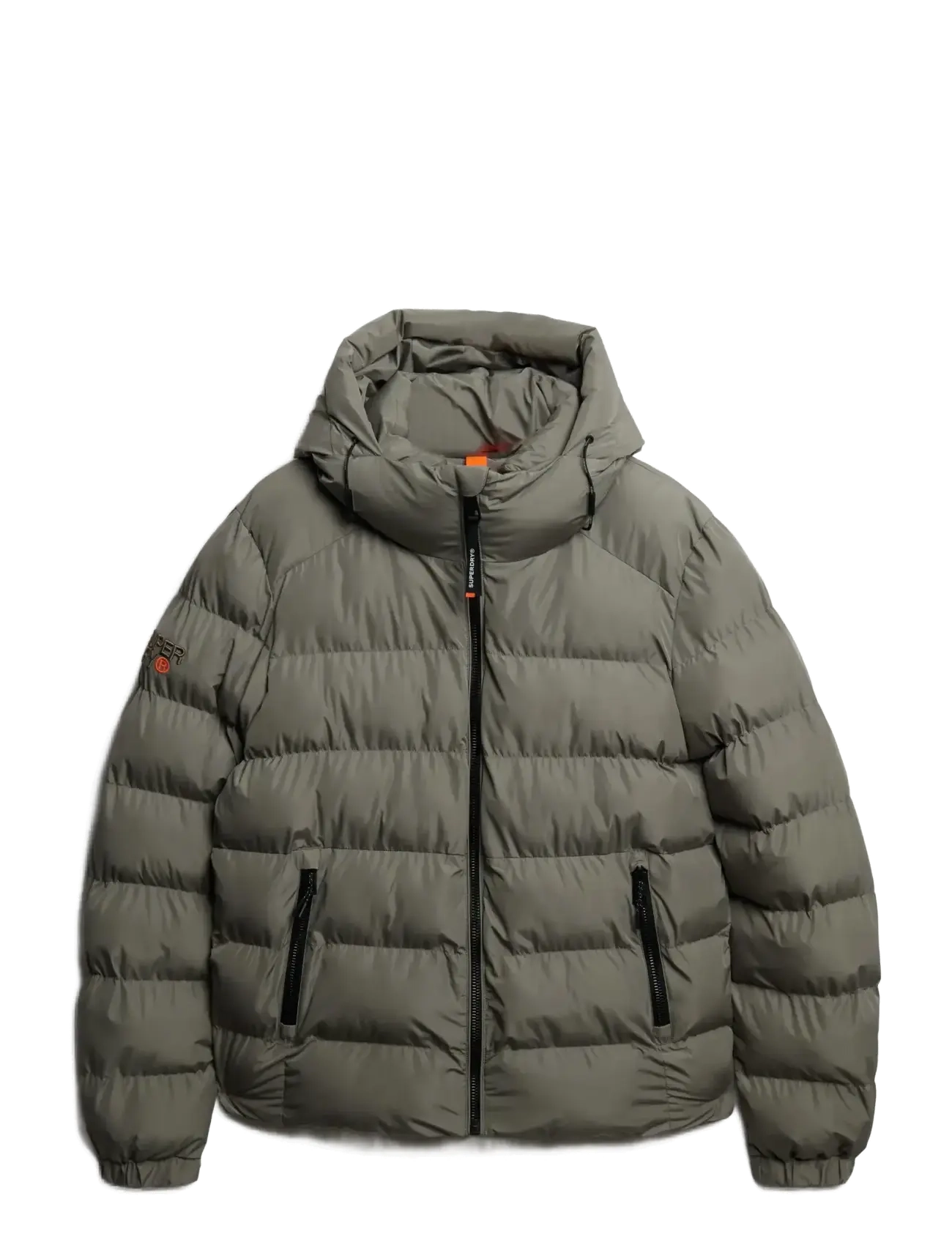 Superdry HOODED SPORTS PUFFER JACKET - Vaatteet - LIGHT KHAKI GREEN / grey