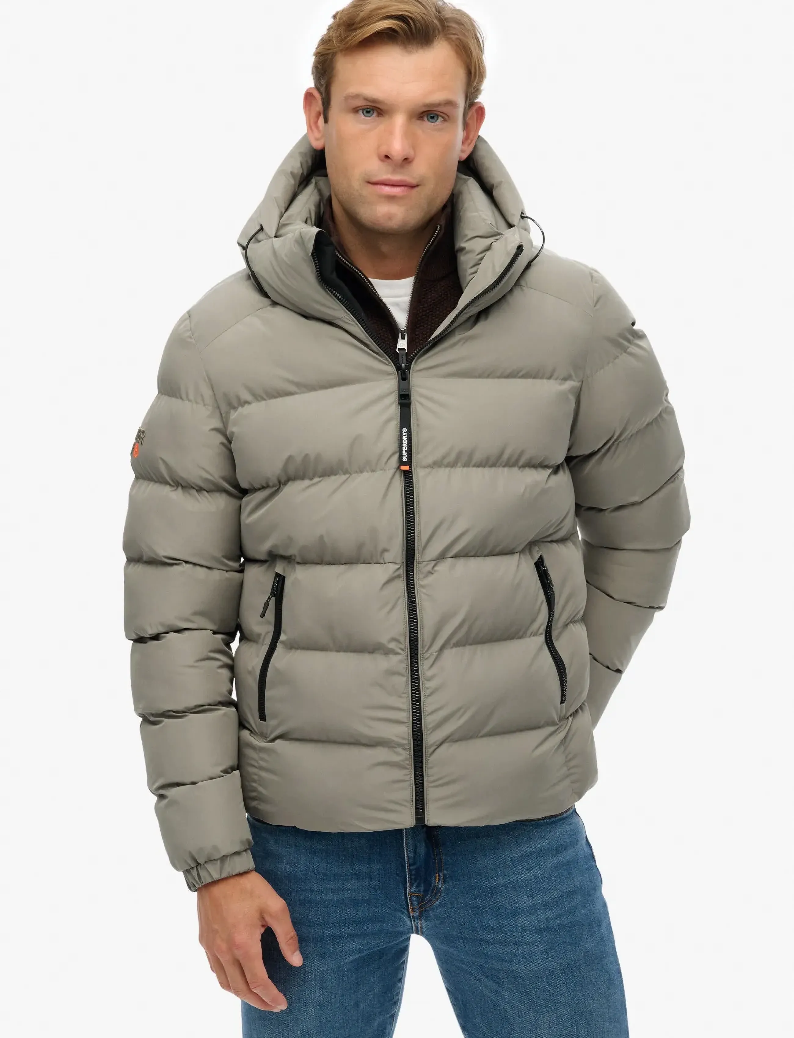 Superdry - HOODED SPORTS PUFFER JACKET - voodriga joped - light khaki green - 3
