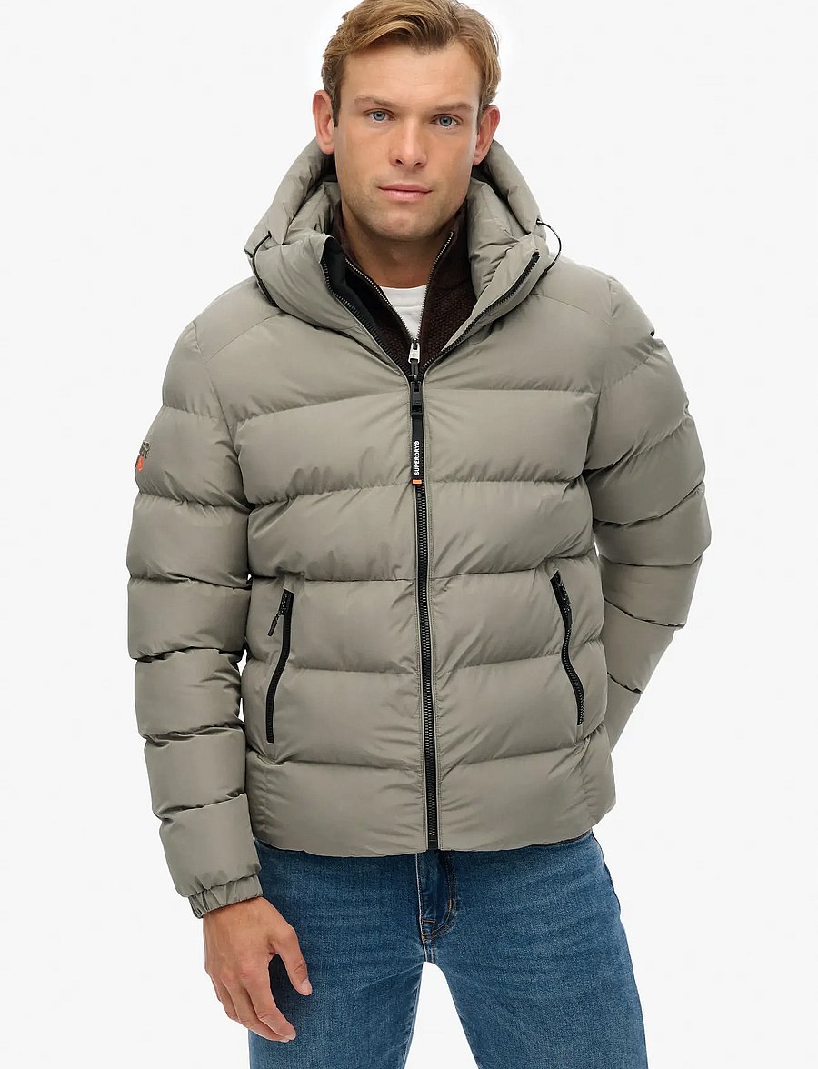 Superdry - HOODED SPORTS PUFFER JACKET - voodriga joped - light khaki green - 3