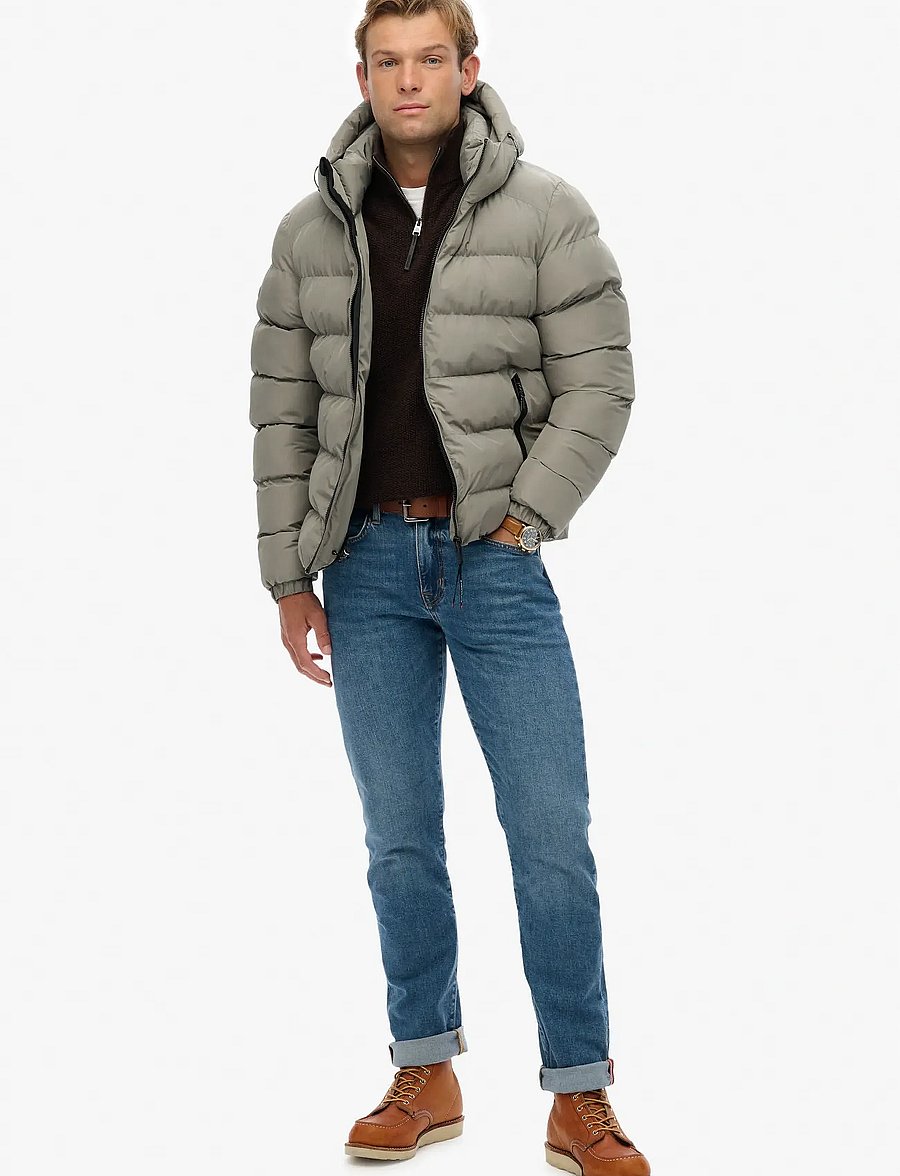 Superdry - HOODED SPORTS PUFFER JACKET - voodriga joped - light khaki green - 5