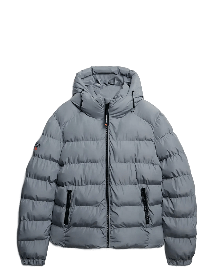 Superdry - HOODED SPORTS PUFFER JACKET - dunjakker - washed denim - 1