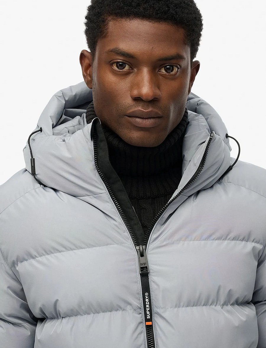 Superdry - HOODED SPORTS PUFFER JACKET - dunjakker - washed denim - 2