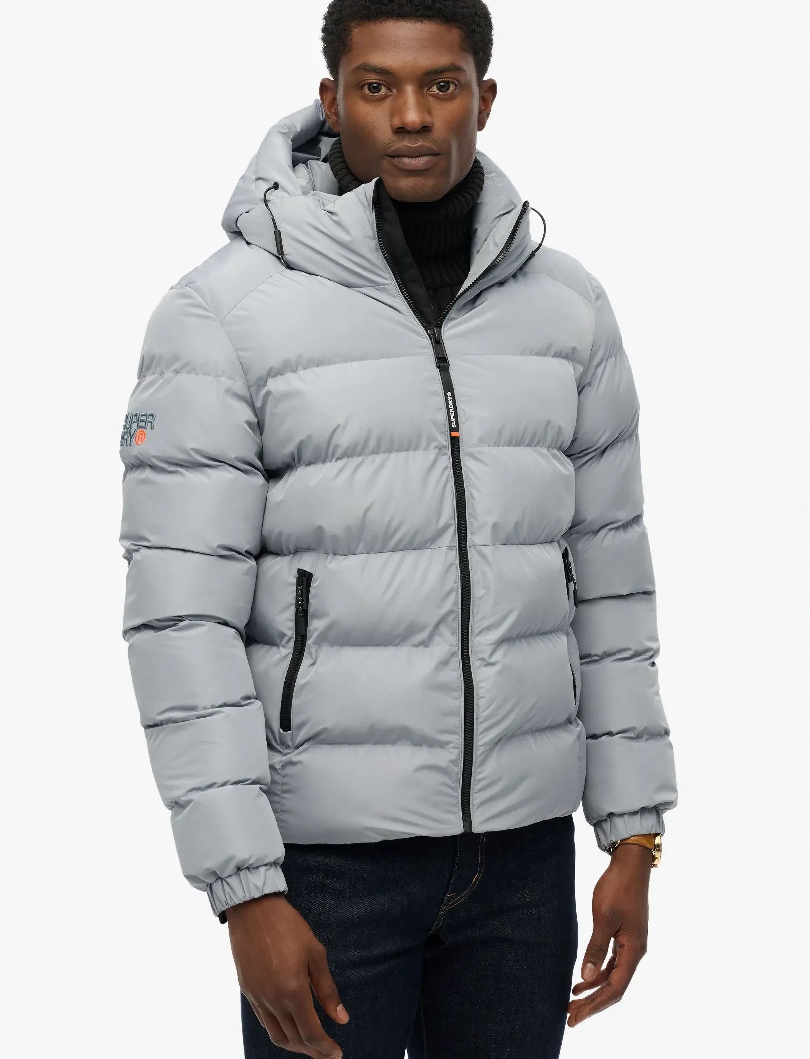 Superdry - HOODED SPORTS PUFFER JACKET - dunjakker - washed denim - 3