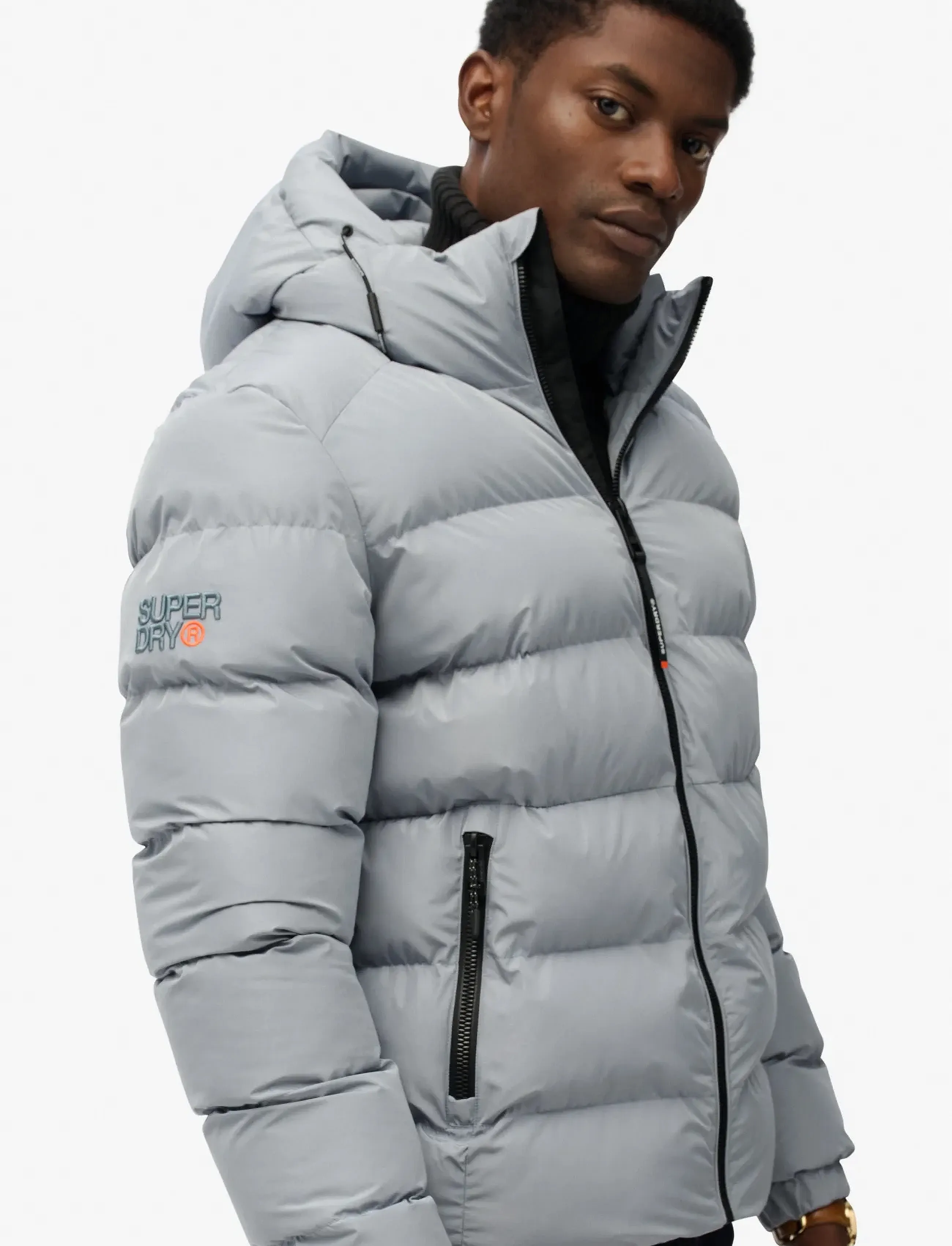Superdry - HOODED SPORTS PUFFER JACKET - dunjakker - washed denim - 4