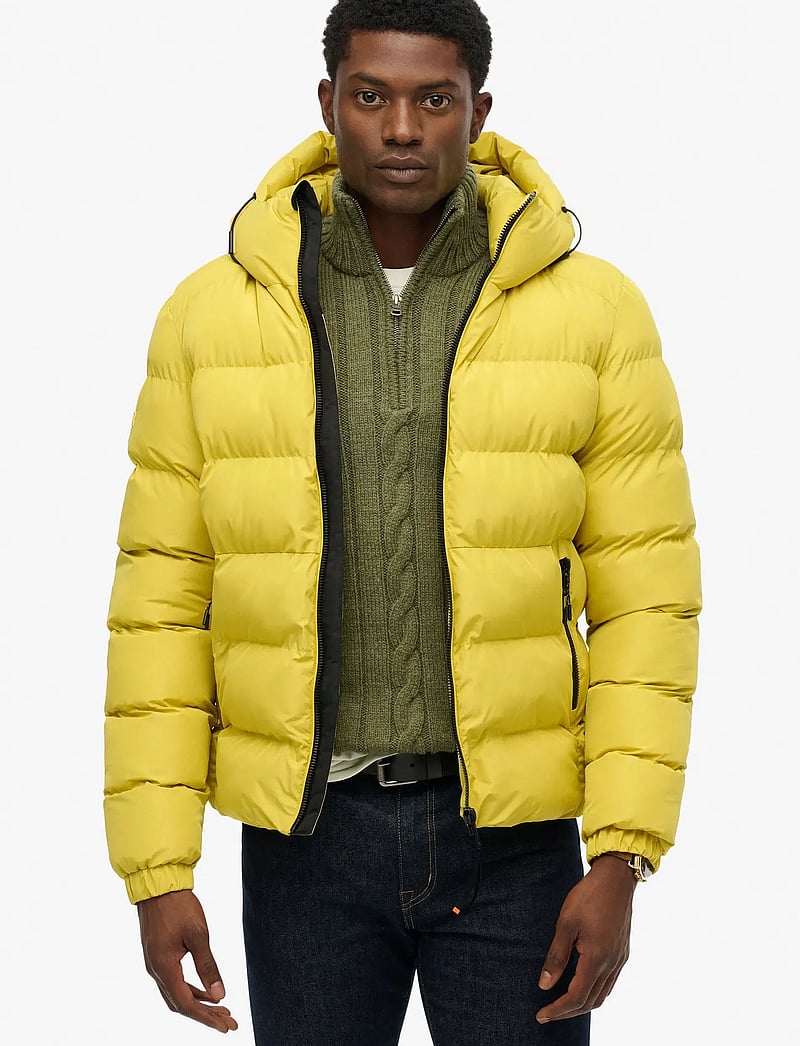 Superdry - HOODED SPORTS PUFFER JACKET - talvejoped - wax yellow - 0