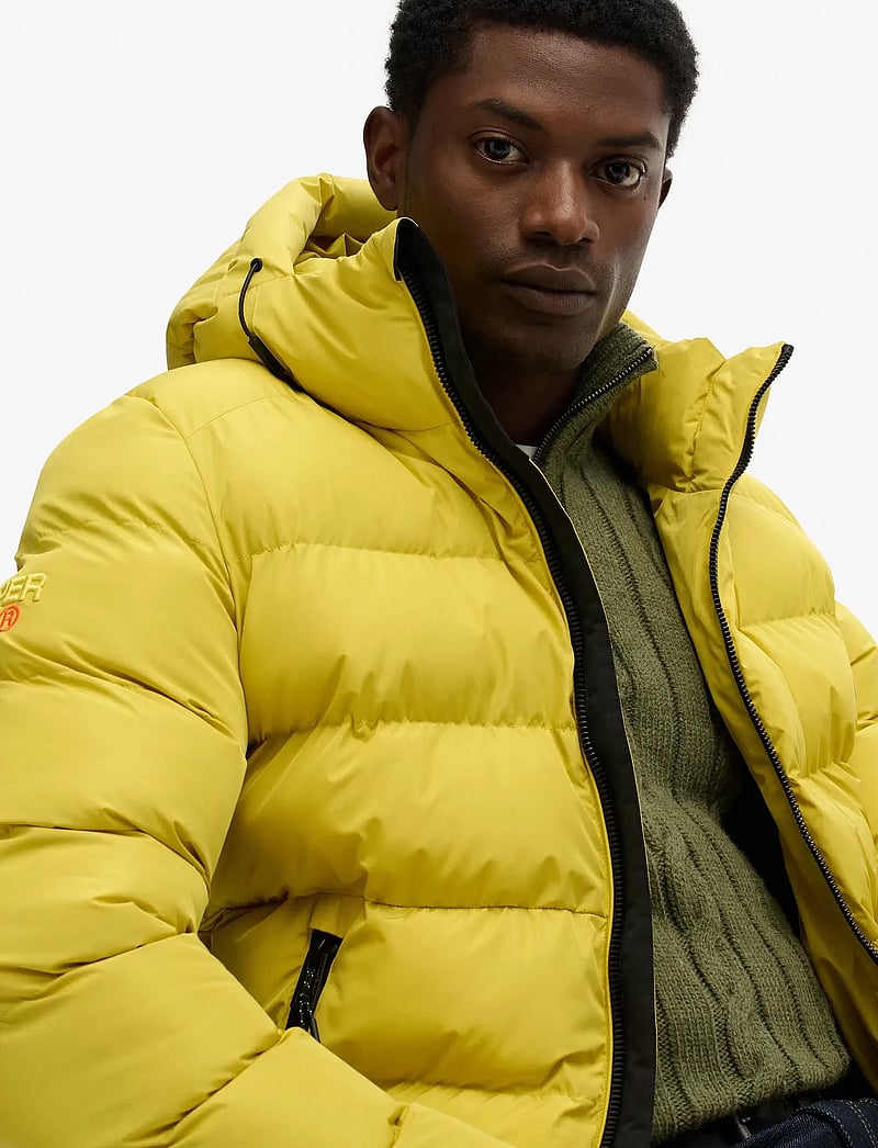 Superdry - HOODED SPORTS PUFFER JACKET - talvejoped - wax yellow - 4