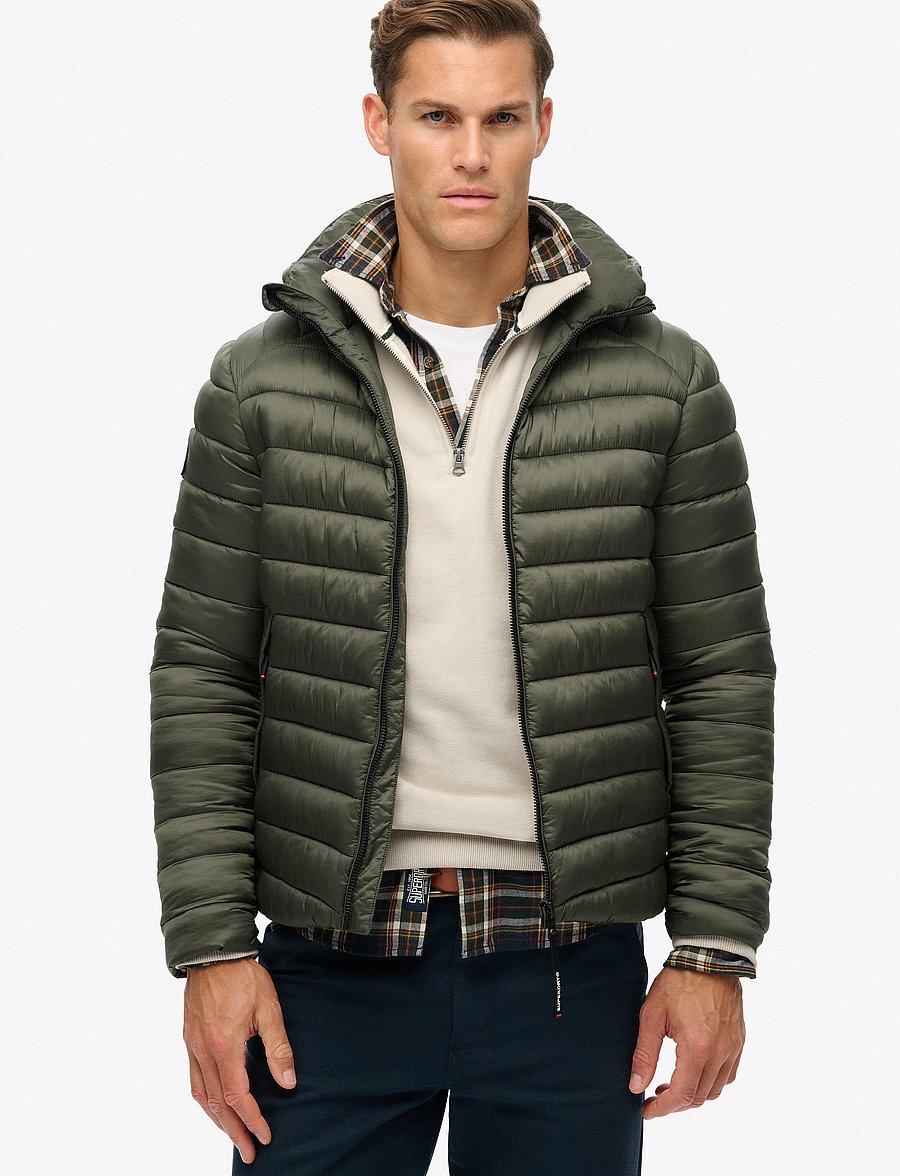 Superdry - HOODED FUJI SPORT PADDED JKT - frühlingsjacken - army khaki - 0