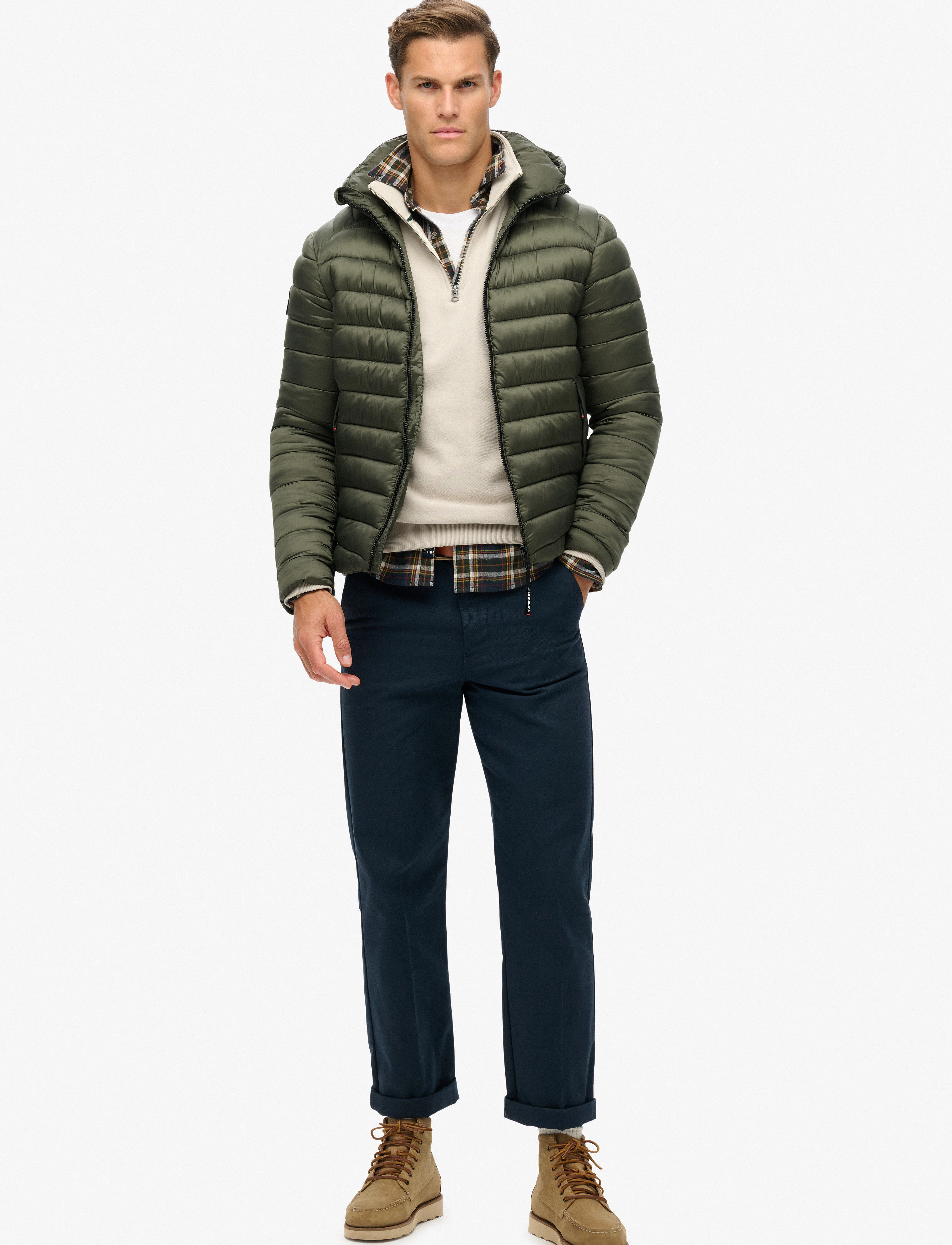 Superdry - HOODED FUJI SPORT PADDED JKT - forårsjakker - army khaki - 4