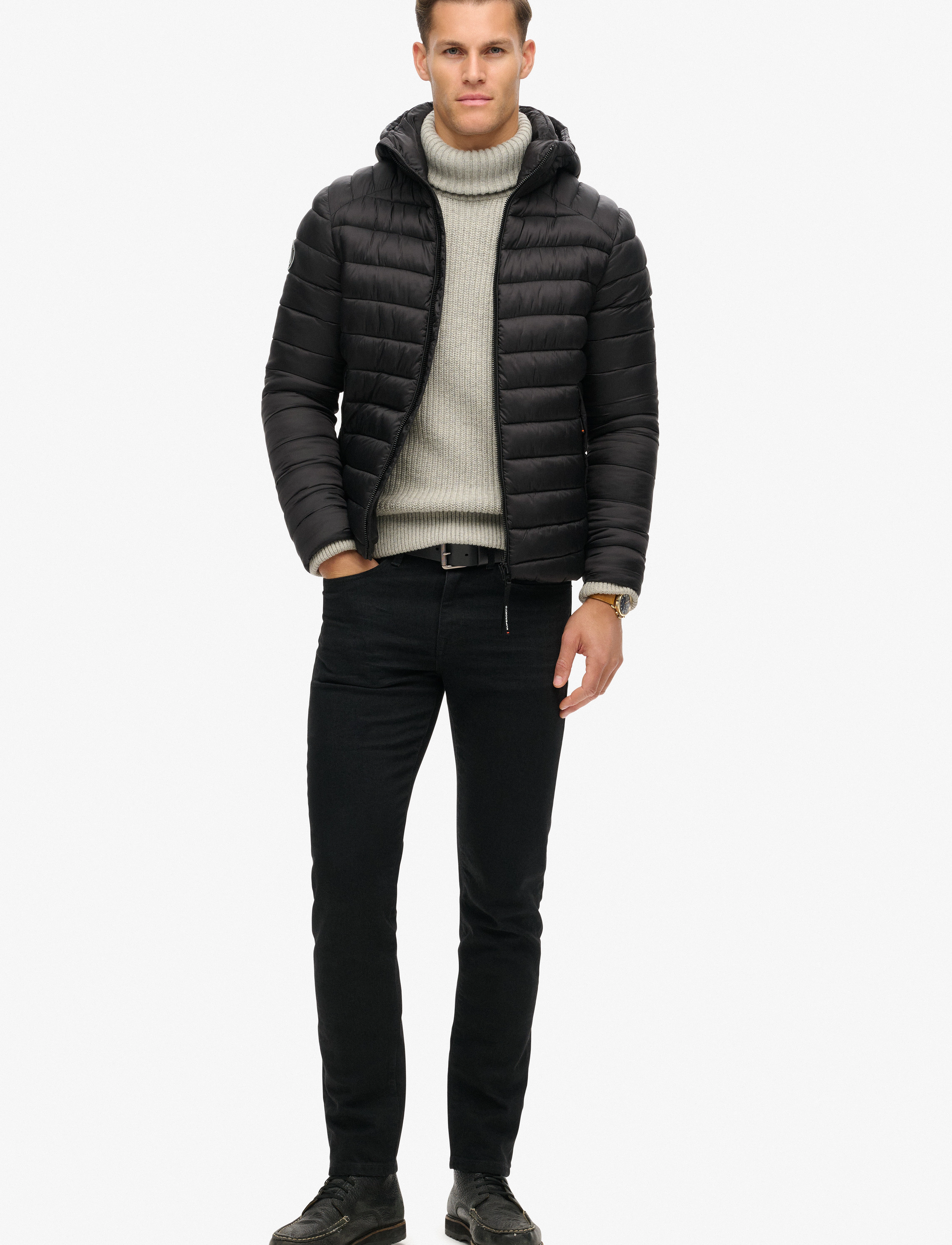 Superdry - HOODED FUJI SPORT PADDED JKT - forårsjakker - black - 4