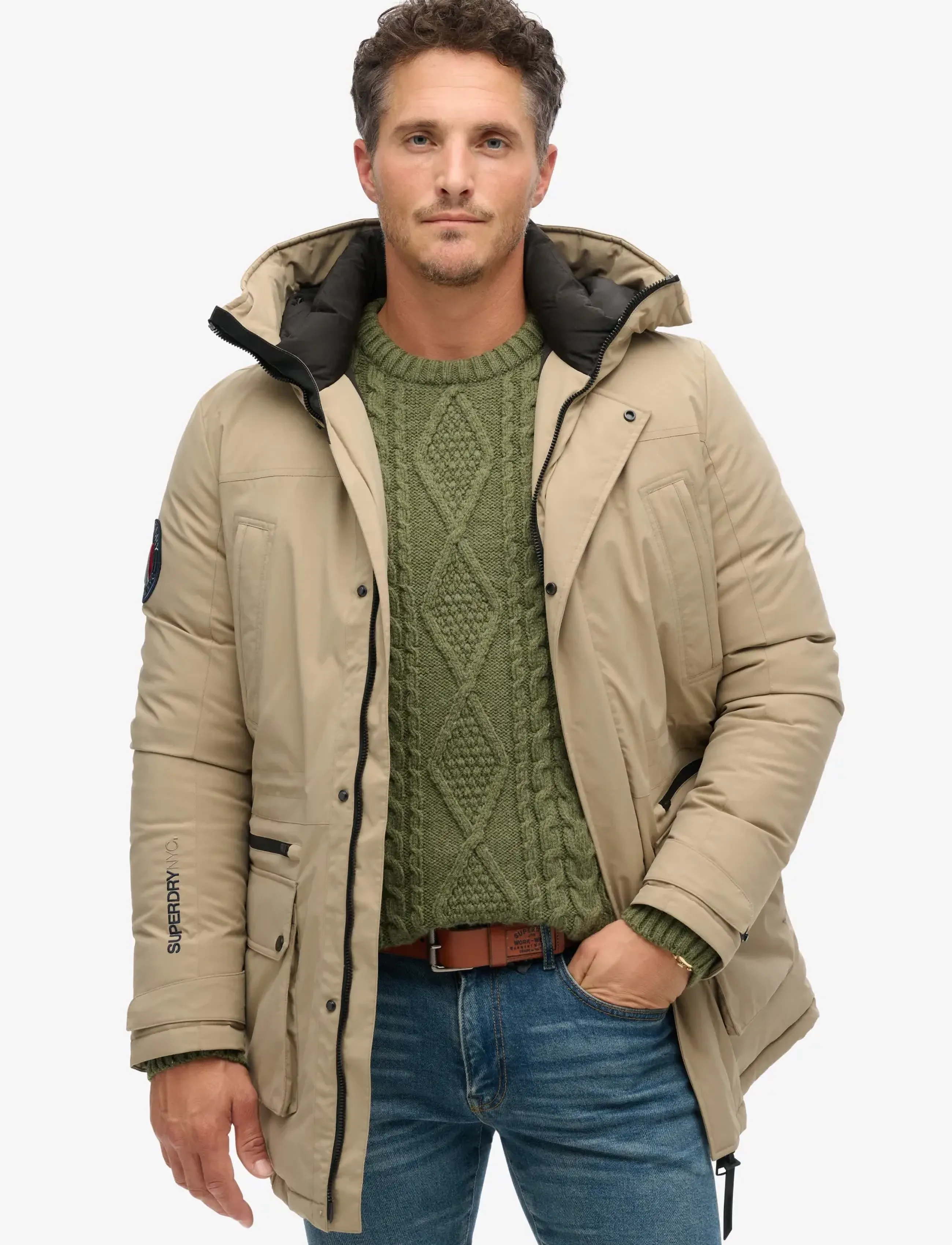 Superdry CITY PADDED PARKA JACKET - Overtøj - TIMBER WOLF BROWN / beige