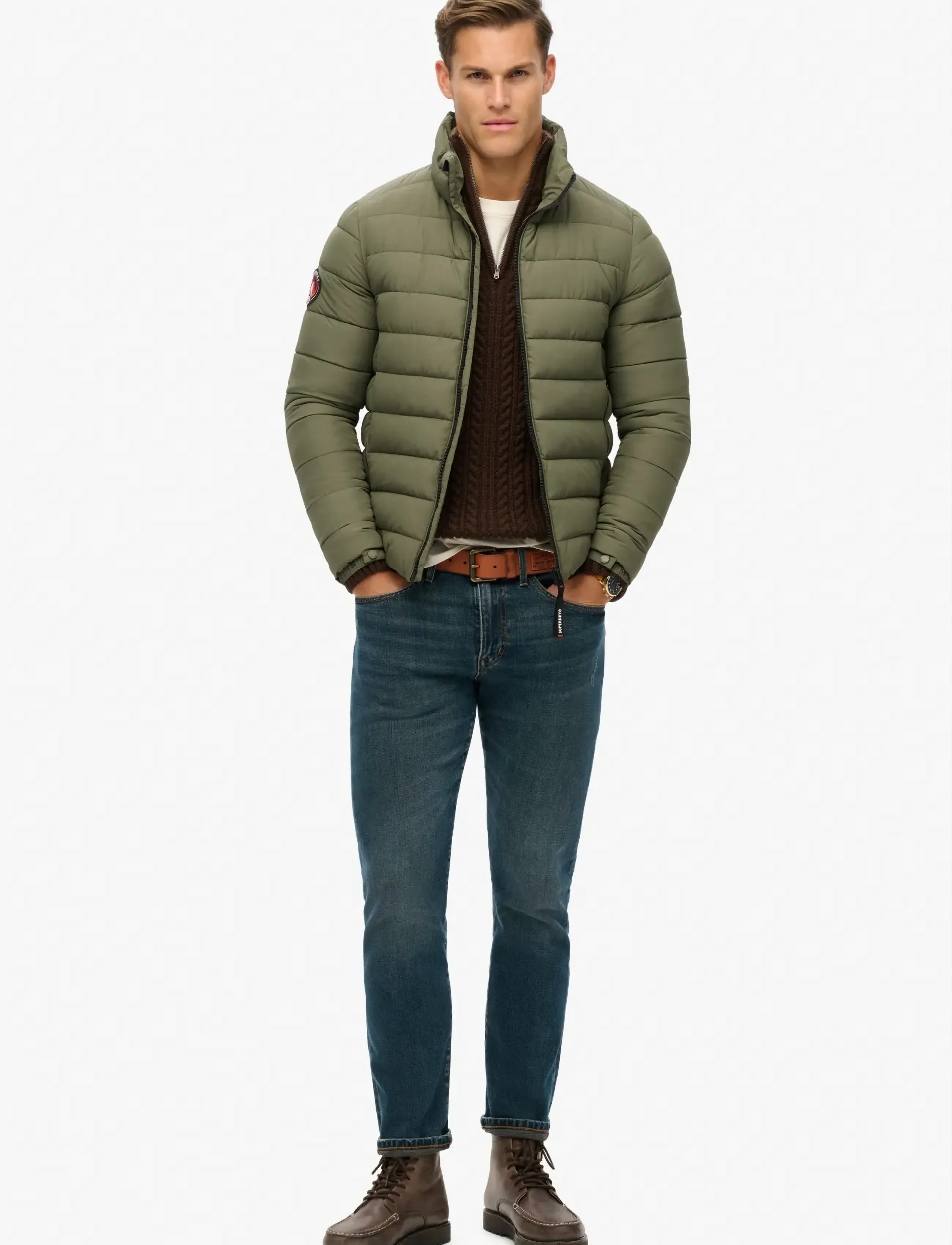 Superdry - FUJI EMB PADDED JACKET - dunjackor - dusty olive green - 2